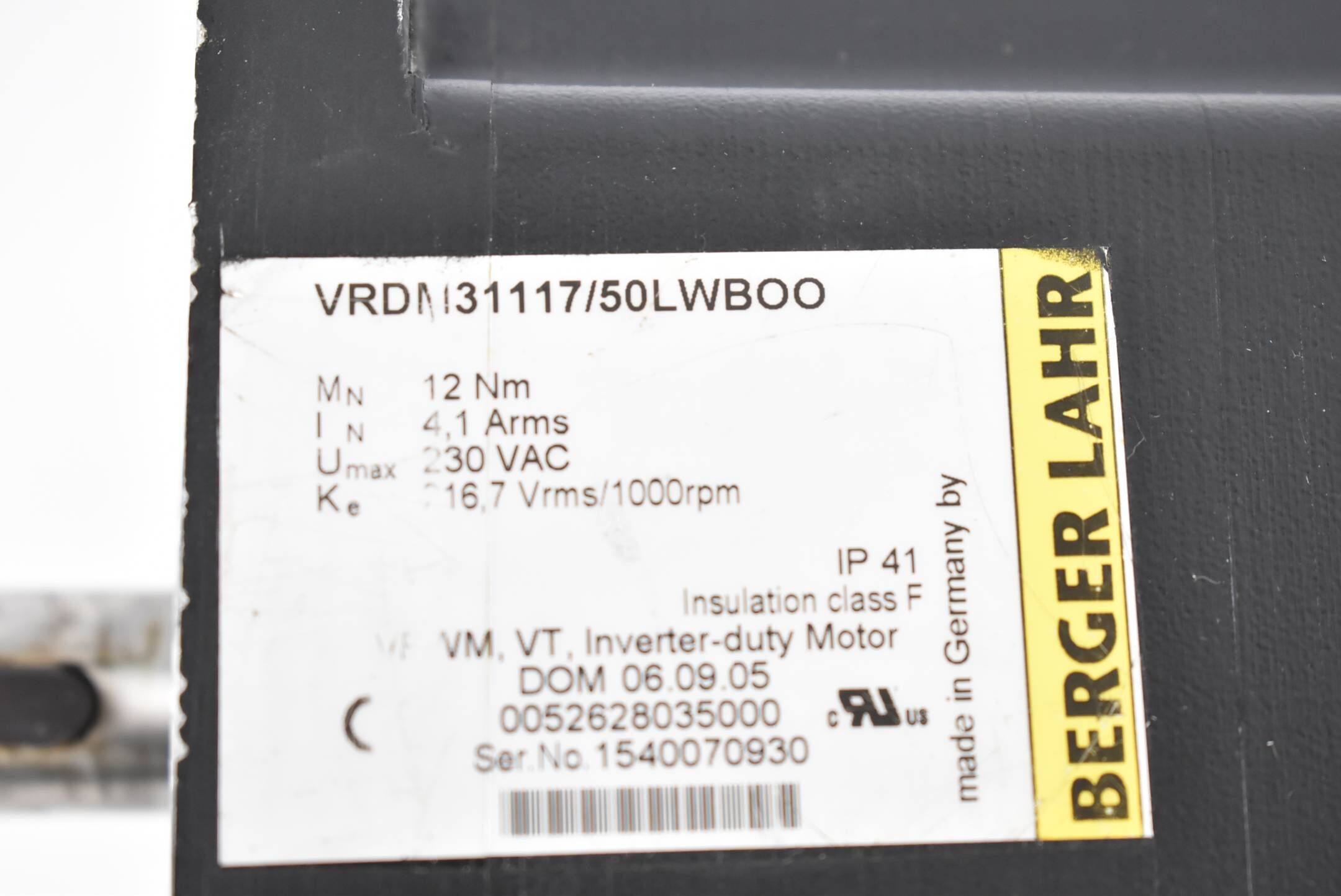 Berger Lahr Servomotor VRDM31117/50LWBOO