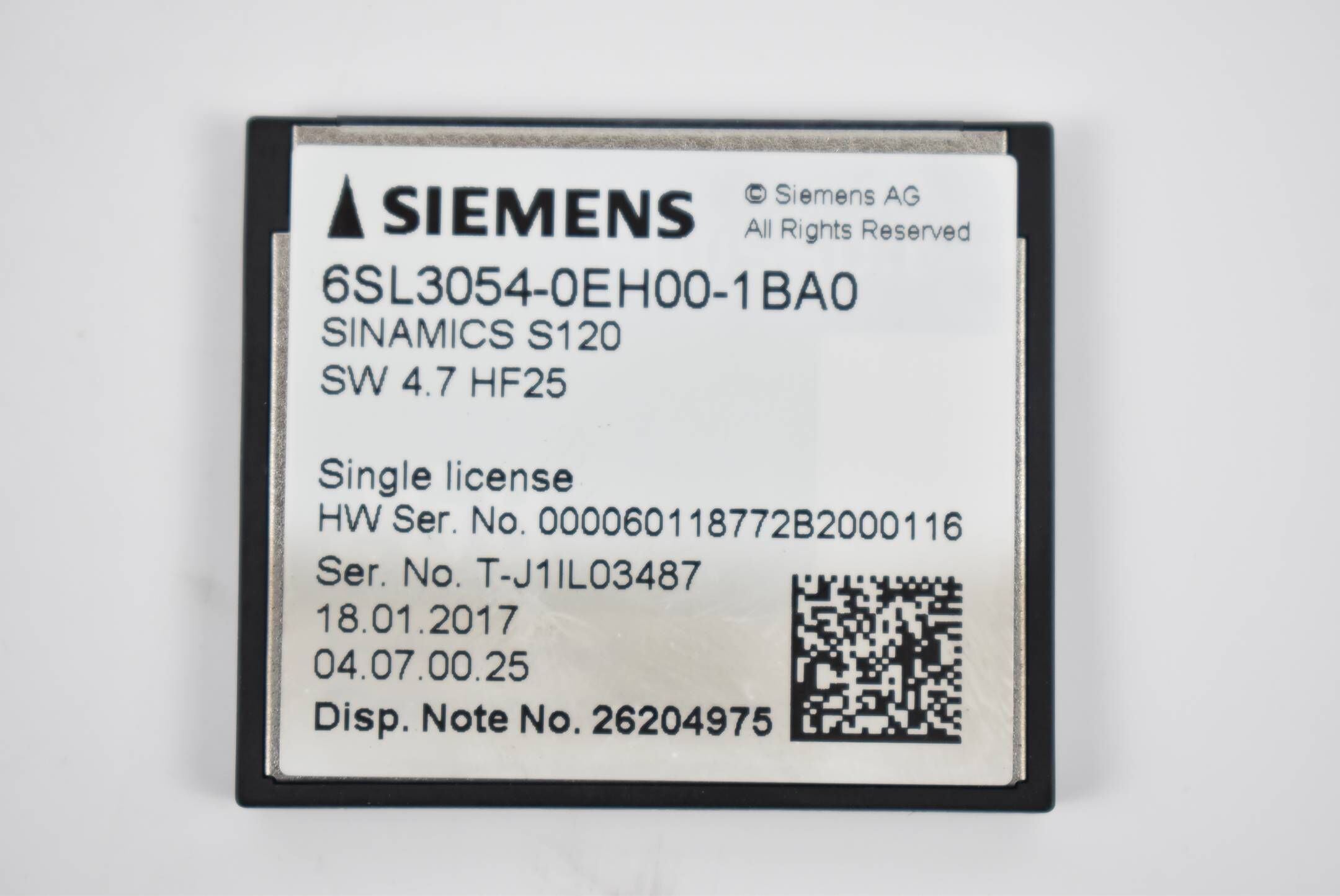 Siemens Sinamics CompactFlash Card 6SL3054-0EH00-1BA0 ( 6SL3 054-0EH00-1BA0 )