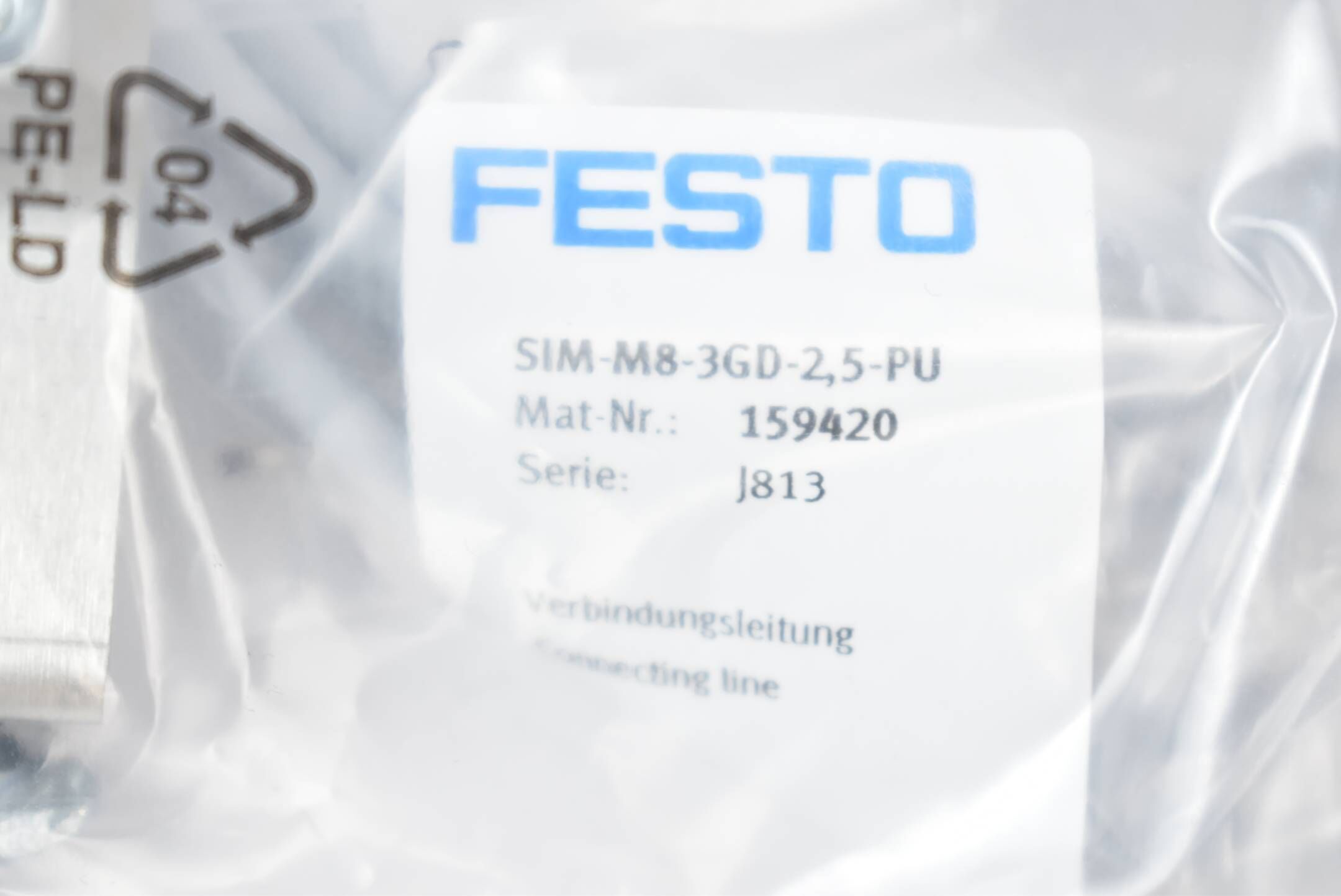 Festo Empfänger SOEG-E-Q30-PS-S-2L ( 165323 ) inkl. Verbindung SIM-M8-3GD-2,5-PU