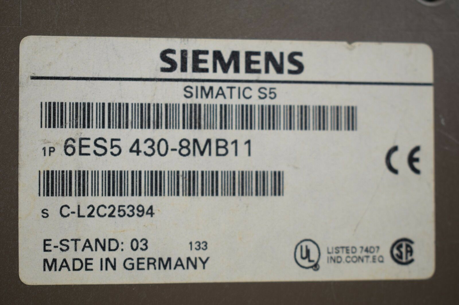 Siemens simatic S5 6ES5 430-8MB11 ( 6ES5430-8MB11 )