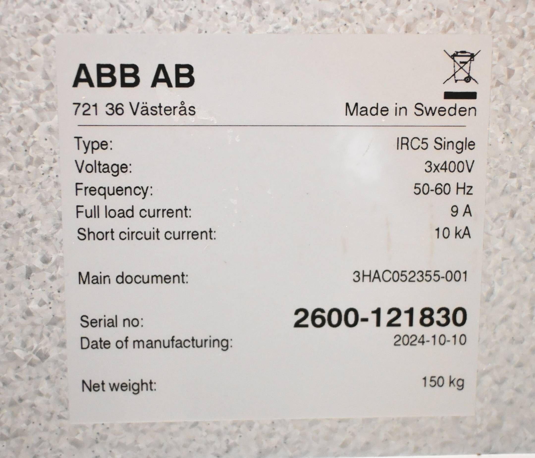ABB IRB 2600 ( IRB 2600-12/1.85 ) inkl. IRC5 Single + Bedienpanel DSQC3120