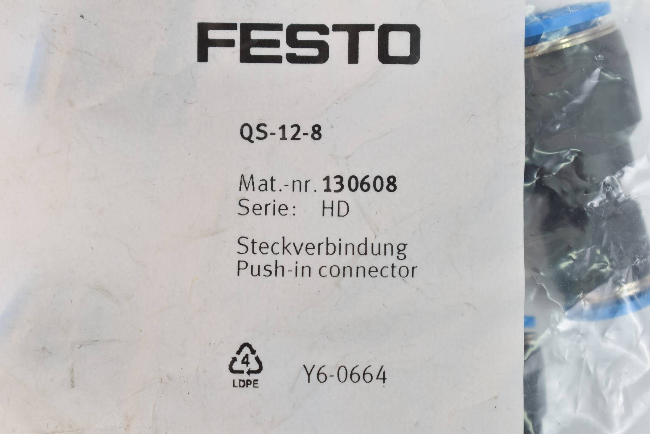 Festo Steckverbindung QS-12-8 ( 130608 ) VE 10 Stück