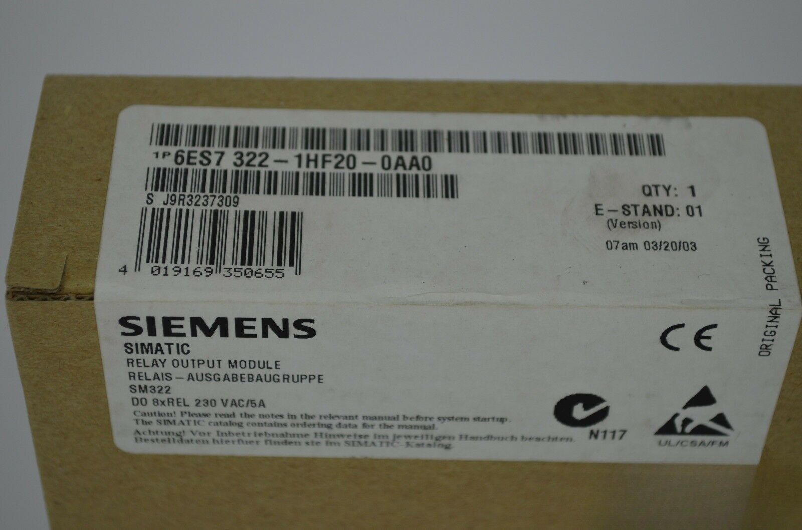 Siemens simatic S7-300 SM322 6ES7 322-1HF20-0AA0 ( 6ES7322-1HF20-0AA0 ) E01