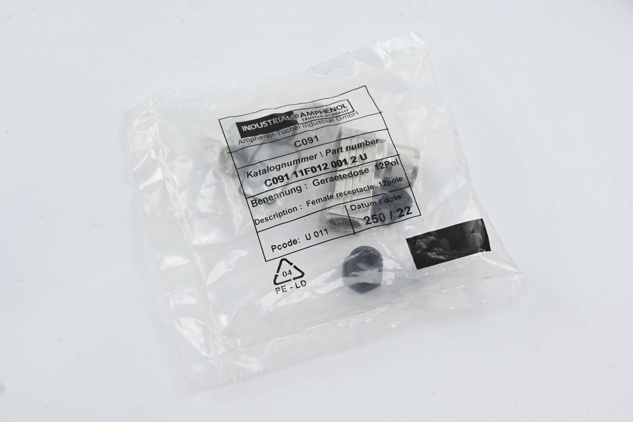 Amphenol abgewinkelte Kabelkupplung C091 ( C091 11F012 001 2 U )