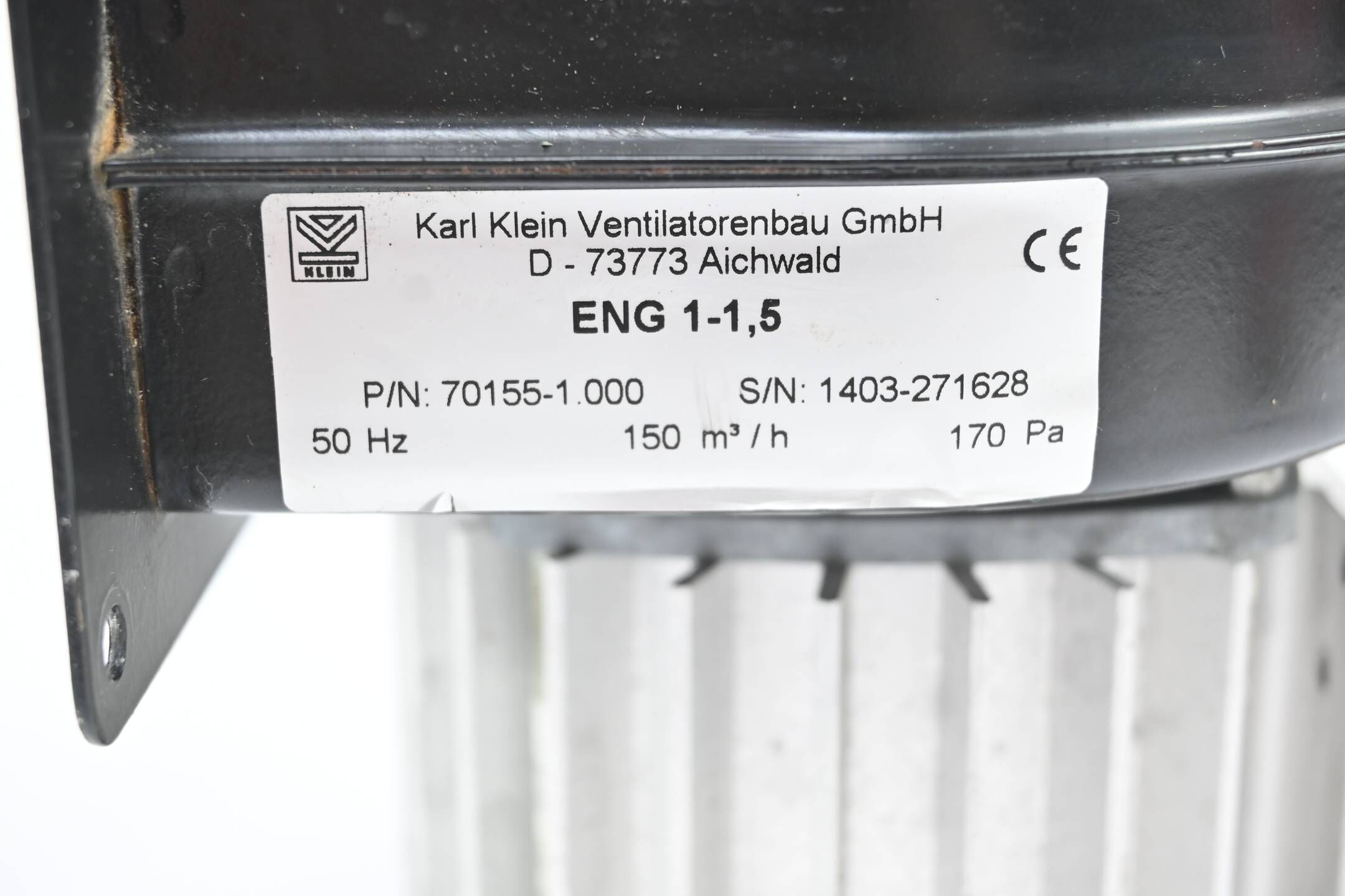 Karl Klein Ventilator ENG 1-1,5 ( 70155-1.000 ) 150m³/h 170 Pa