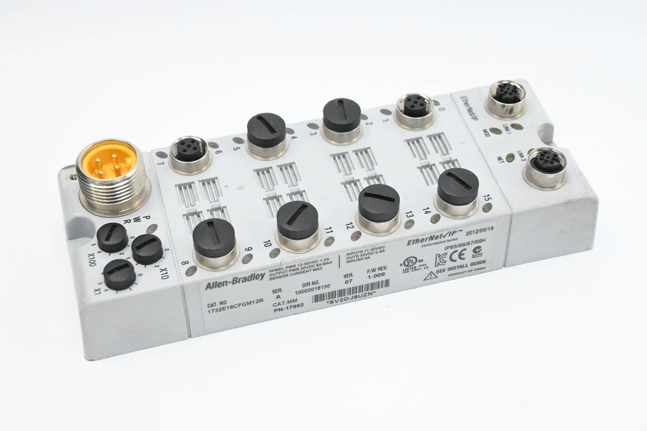 Allen Bradley ArmorBlock EtherNet/IP I/O-Modul 1732E 16CFGM12R