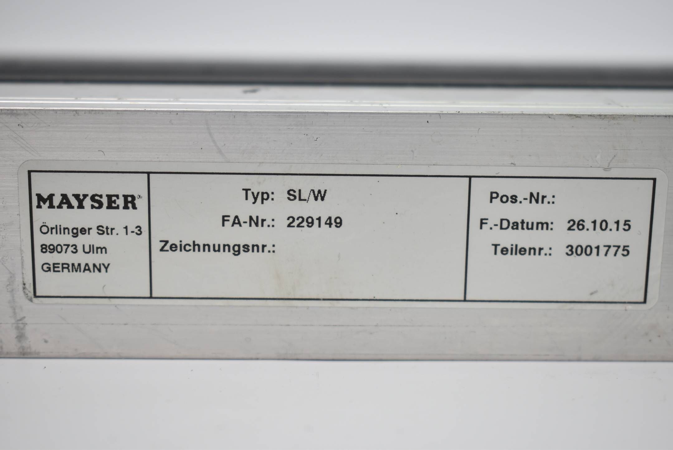 Mayser Sicherheitsschaltleiste SL/W 229149 ( 120 cm )