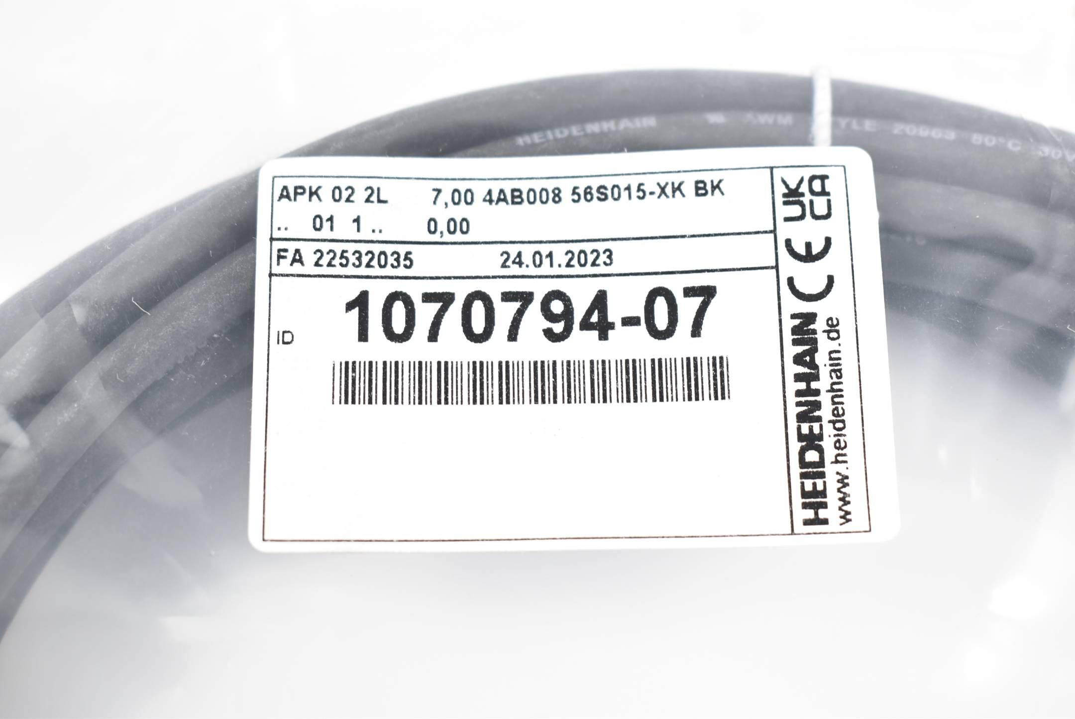 Heidenhain APK 02 2L Verbindungskabel 1070794-07 ( 107 0794-07 ) 7m