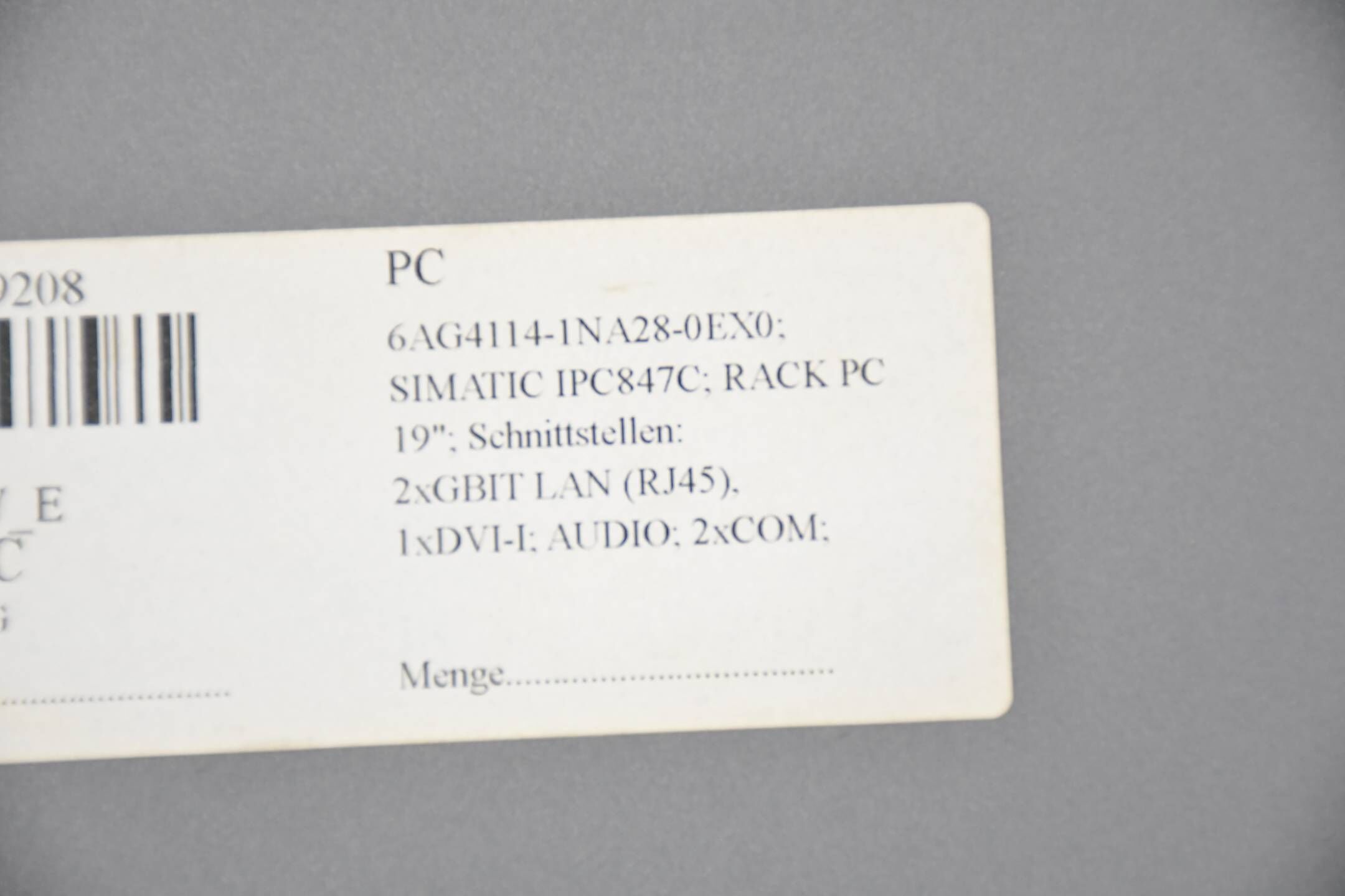 Siemens Simatic IPC847C Rack PC 6AG4114-1NA28-0EX0 ( 6AG4 114-1NA28-0EX0 )
