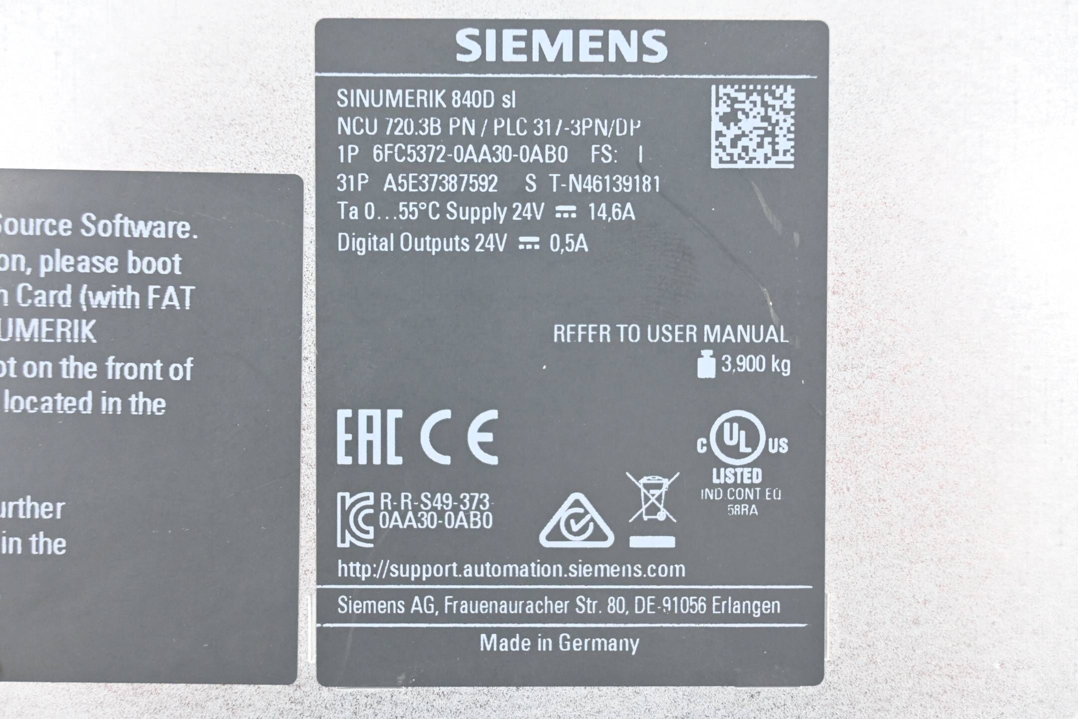 Siemens Sinumerik 840D SL 6FC5372-0AA30-0AB0 ( E. I ) + 6FC5348-0AA02-0AA0