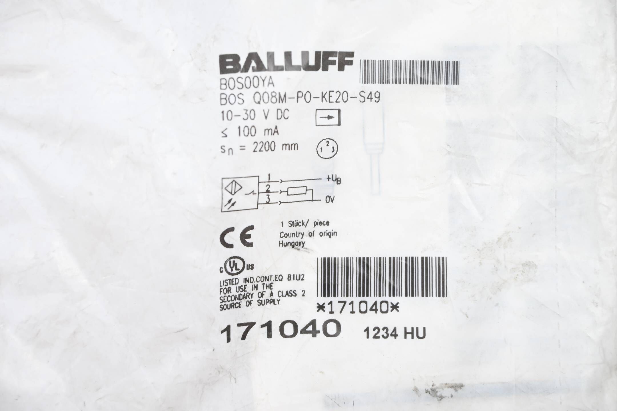 Balluff Einweglichtschranke BOS00YA ( BOS Q08M-PO-KE20-S49 ) 171040