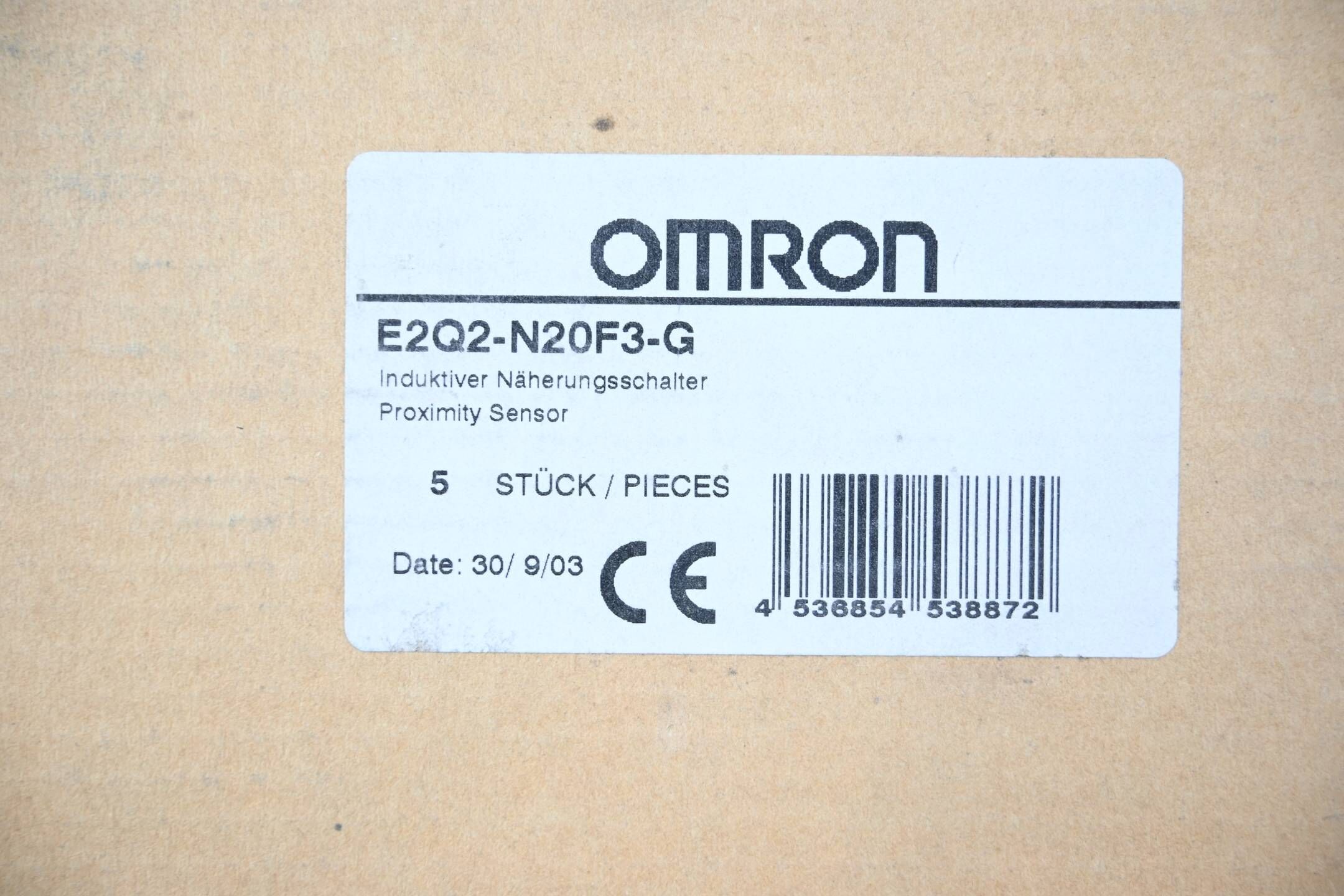 Omron 5 Stück Induktiver Näherungsschalter E2Q2-N20F3-G