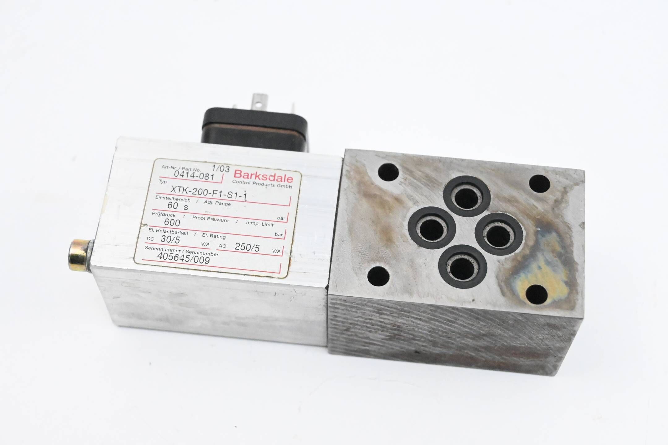 Barksdale Druckschalter XTK-200-F1-S1-1 0414-081
