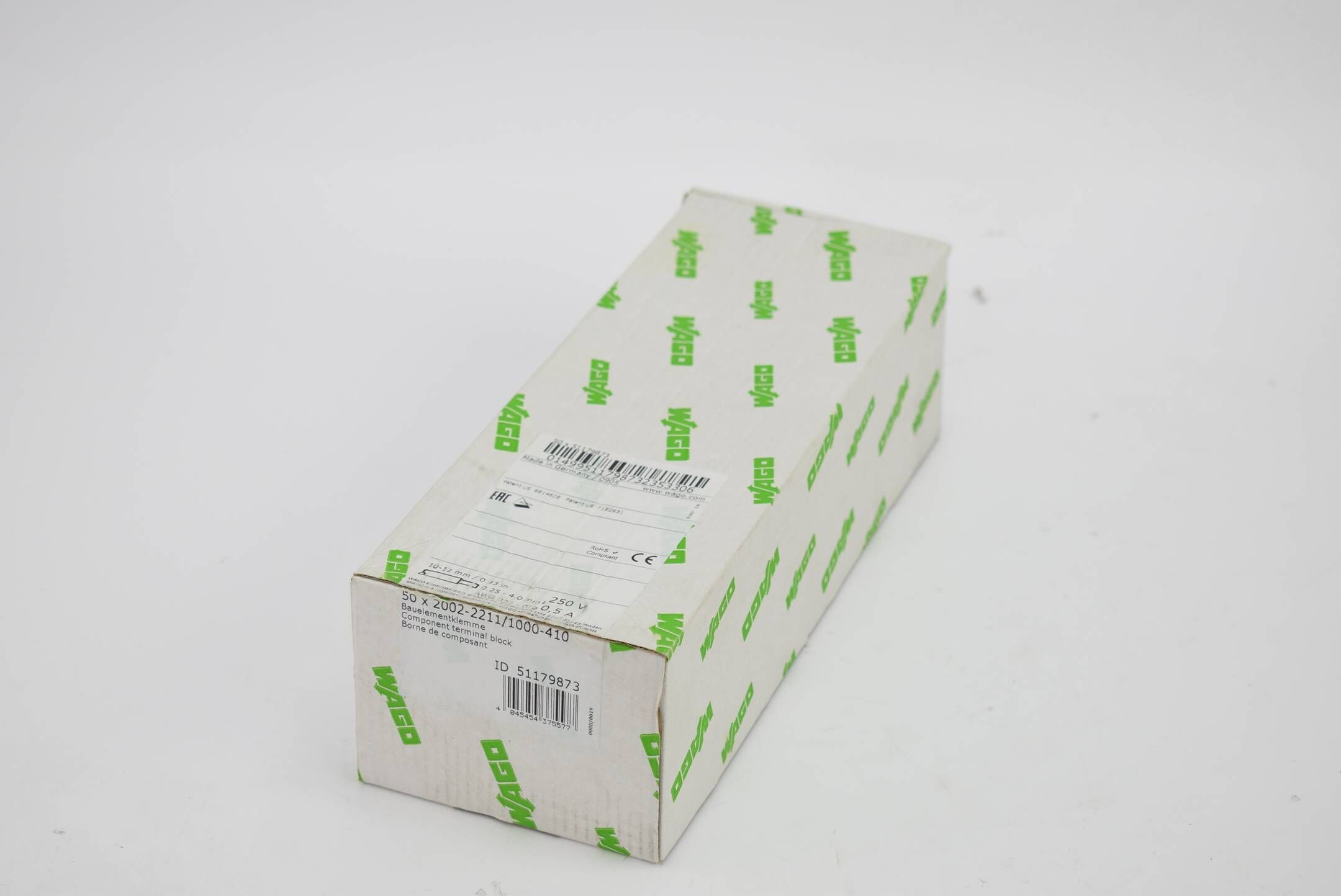 20 Stück Wago Bauelementklemme  2002-2211 (  2002-221 )