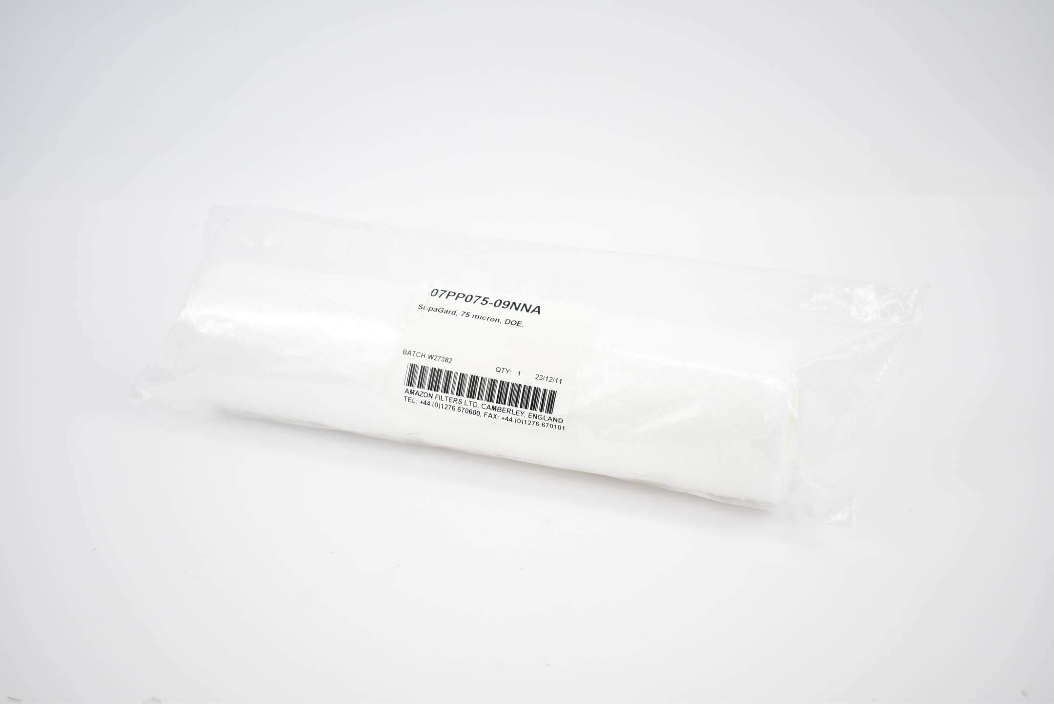 Amazon Filters LTD. SupaGard 75 micron DOE 07PP075-09NNA ( Batch W27382 )