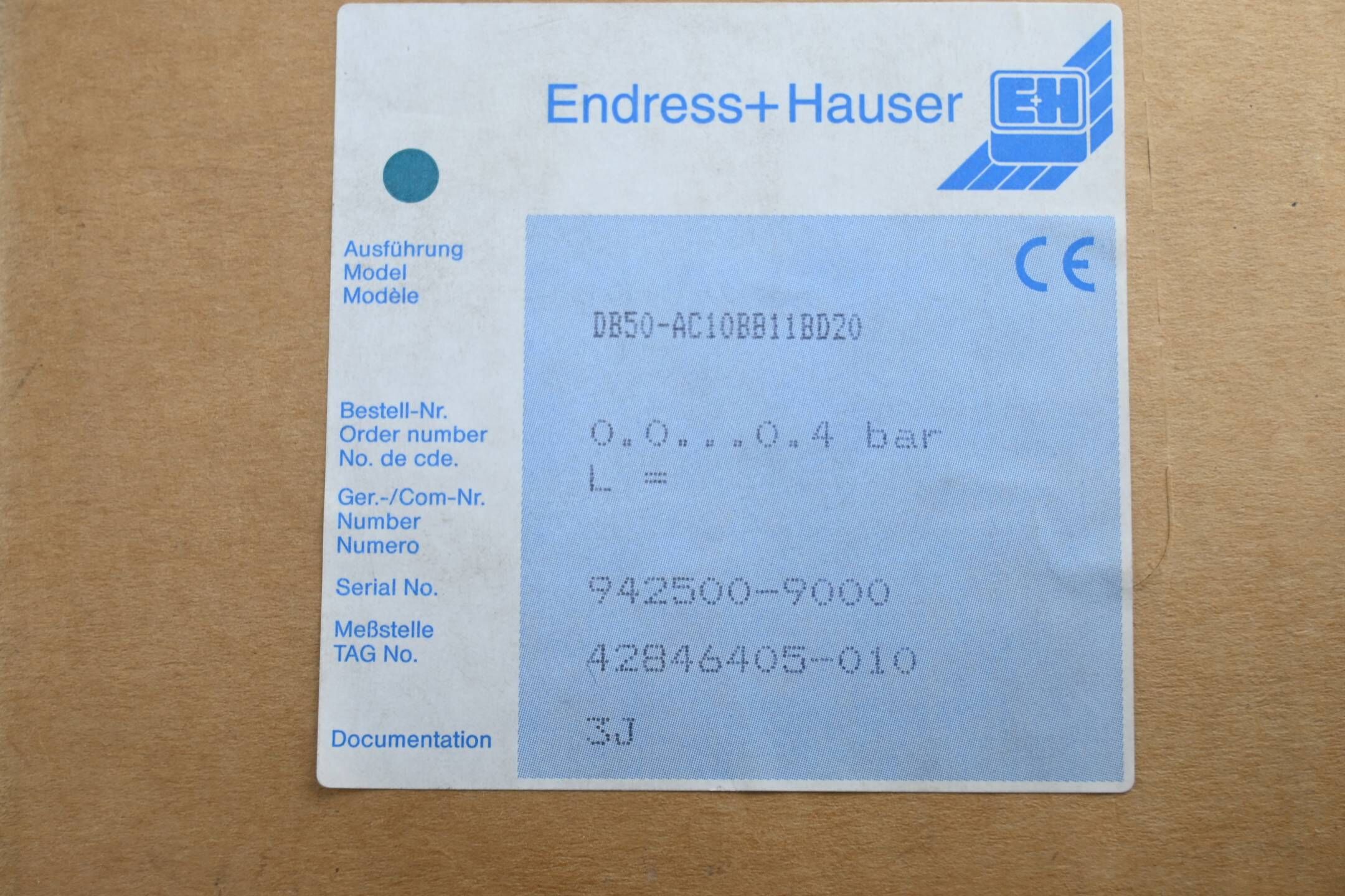 Endress + Hauser Druckmessumformer DB50-AC10BB11BD20