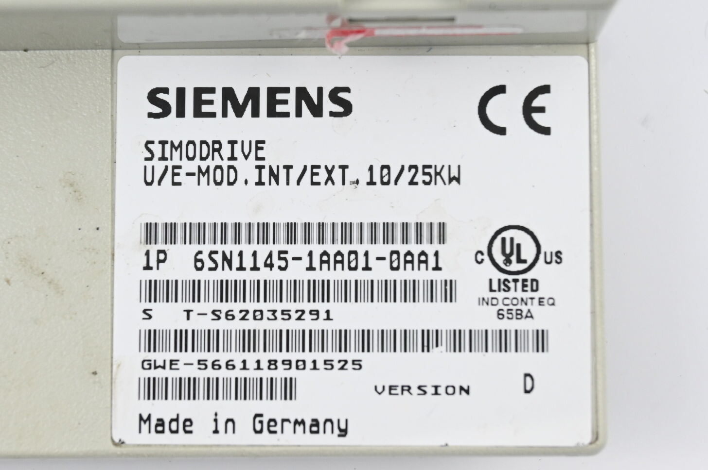 Siemens Simodrive Frontcover für 6SN1145-1AA01-0AA1
