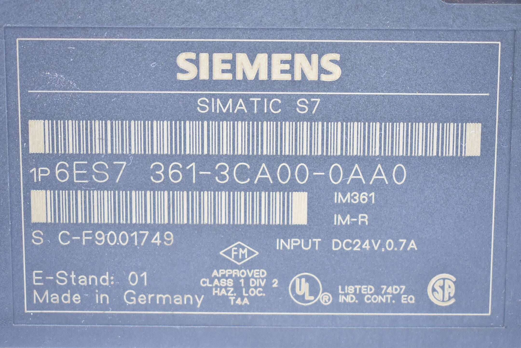 Siemens simatic S7-300 Anschaltung 6ES7 361-3CA00-0AA0 ( 6ES7361-3CA00-0AA0 )