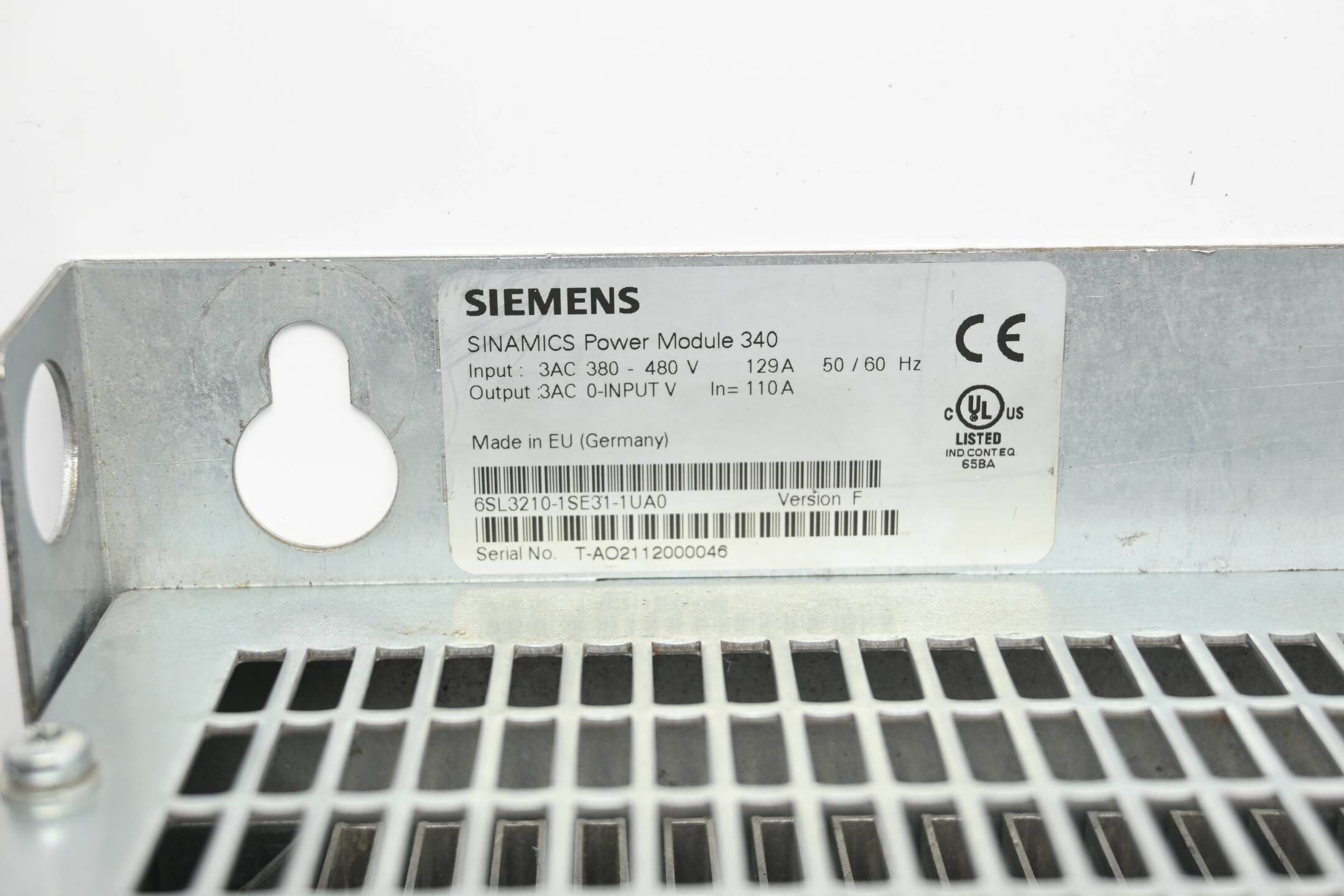 Siemens Sinamics S120 PM340 6SL3210-1SE31-1UA0 ( 6SL3 210-1SE31-1UA0 ) Ver. F