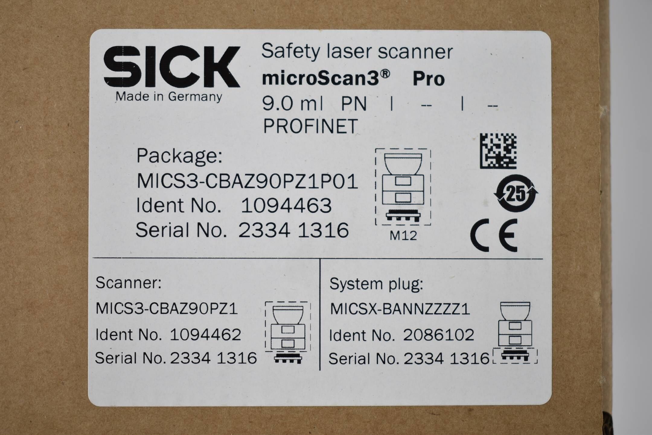 Sick Safety laser scanner microScan3 Pro MICS3-CBAZ90PZ1P01 ( 1094463 )