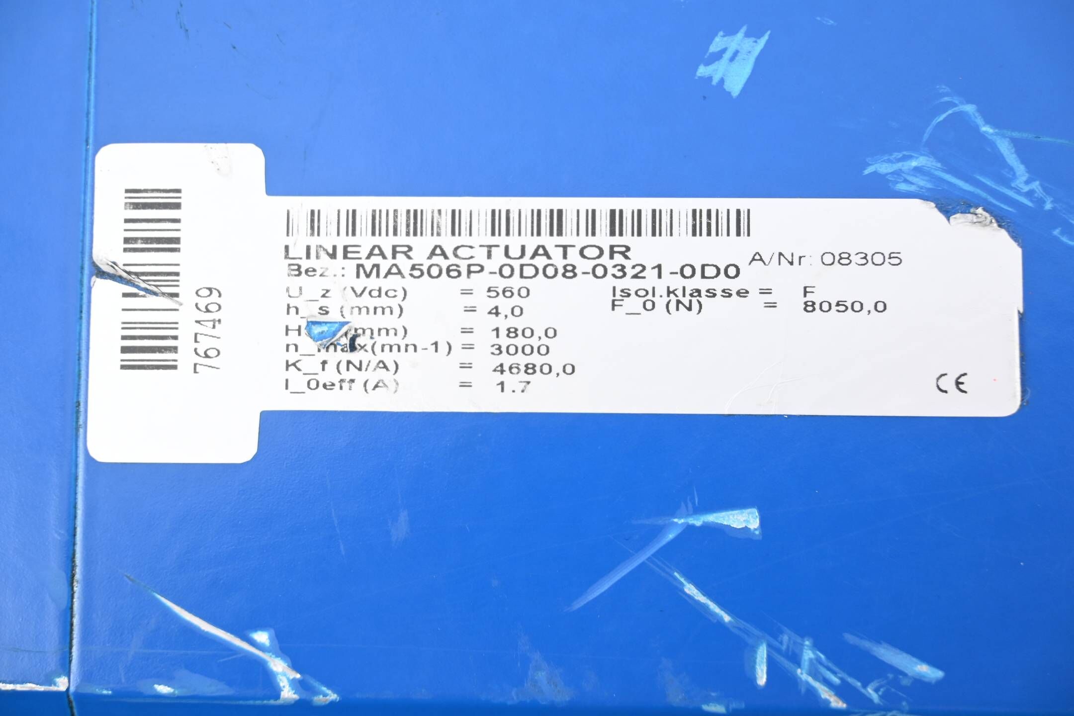 Linear Actuator MA506P-0D08-0321-0D0 inkl. Norgren V60A517A-A3***