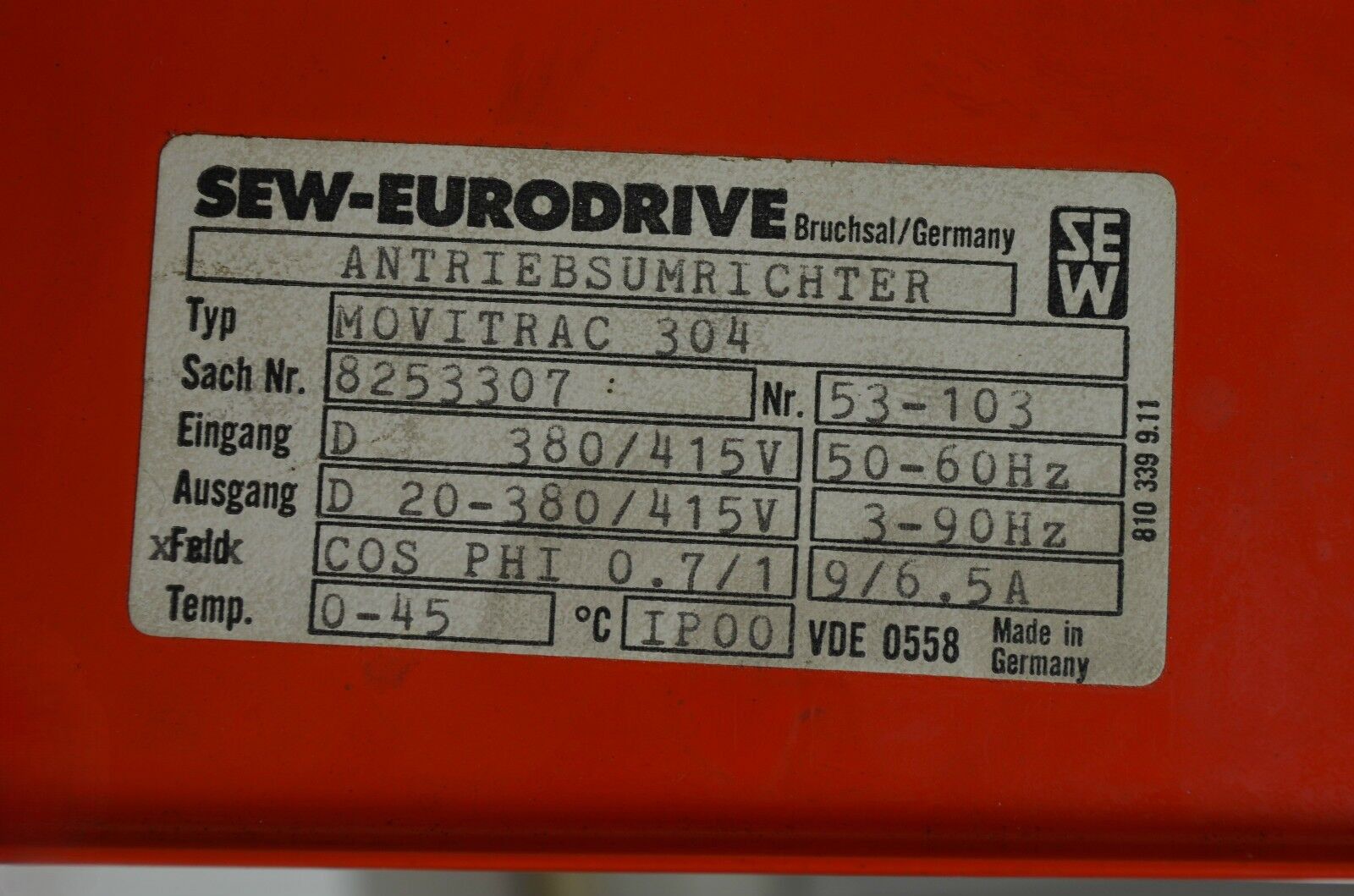 SEW Eurodrive Antriebsumrichter Movitrac 304 8253307
