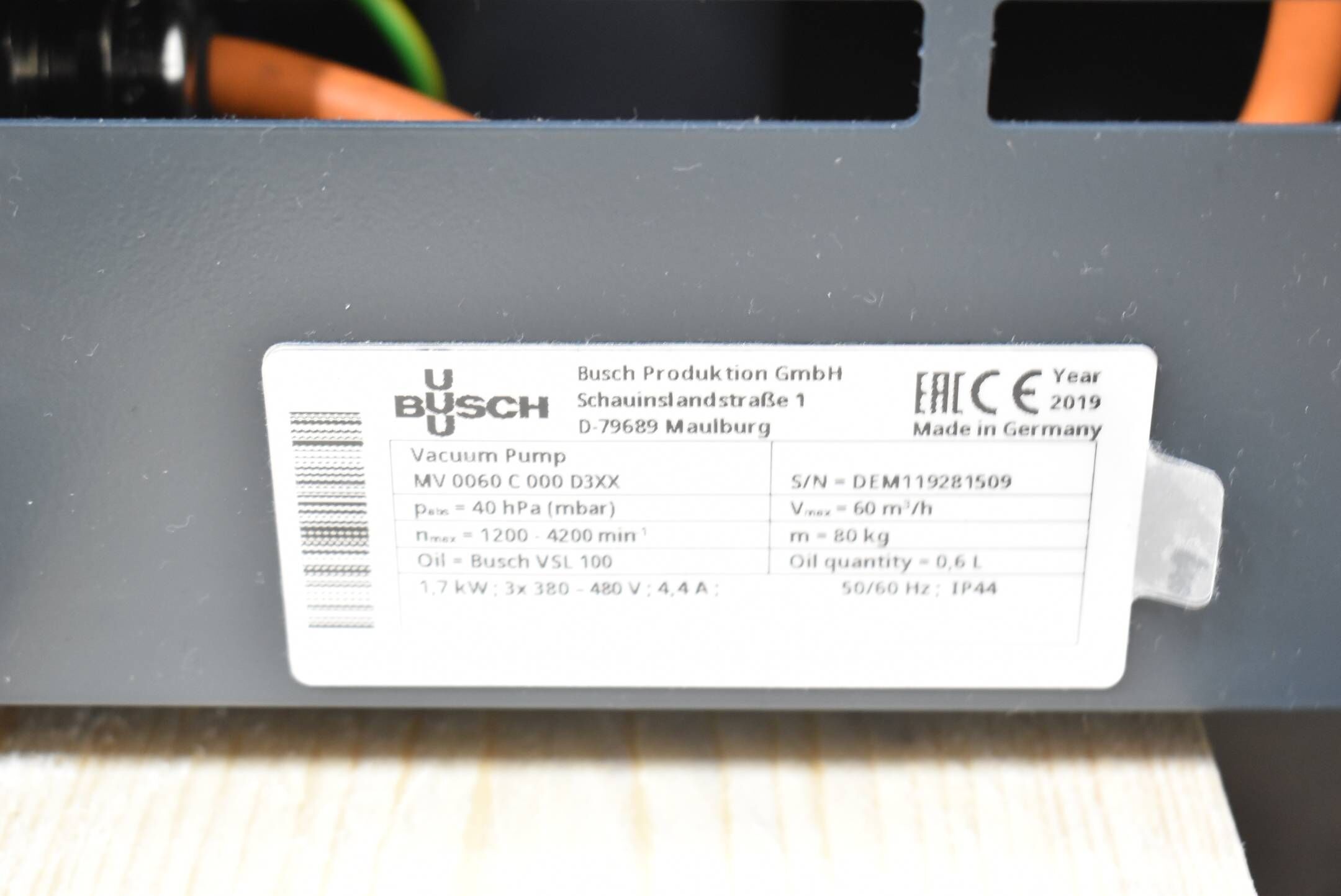 Busch Vakuumpumpe Mink MV 0060 C 000 D3XX ( MV0060C000D3XX )