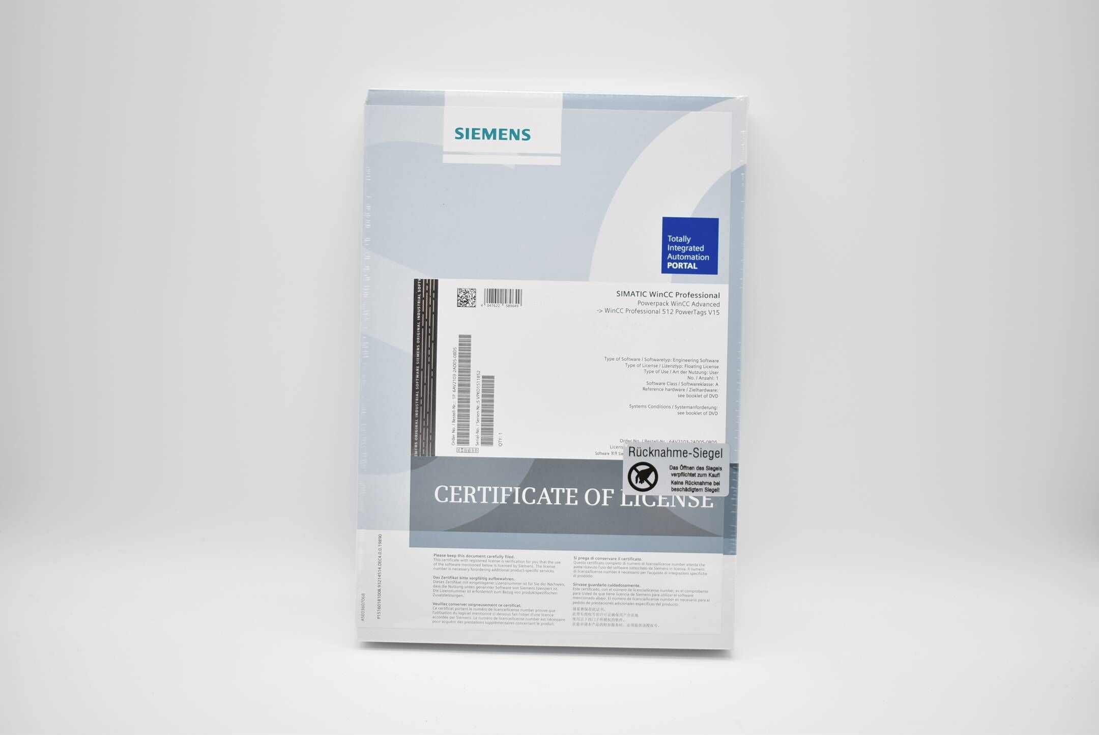 Siemens simatic WinCC Professional Powerpack WinCC Advanced 6AV2103-2AD05-0BD5