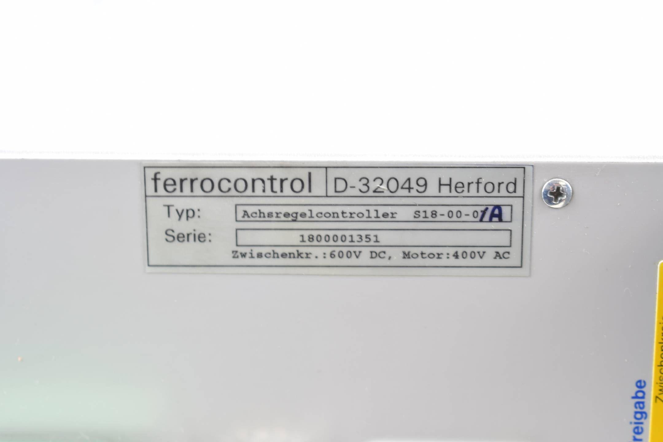Ferrocontrol Achsregelcontroller S18 ( S18-00-0A ) S18000A