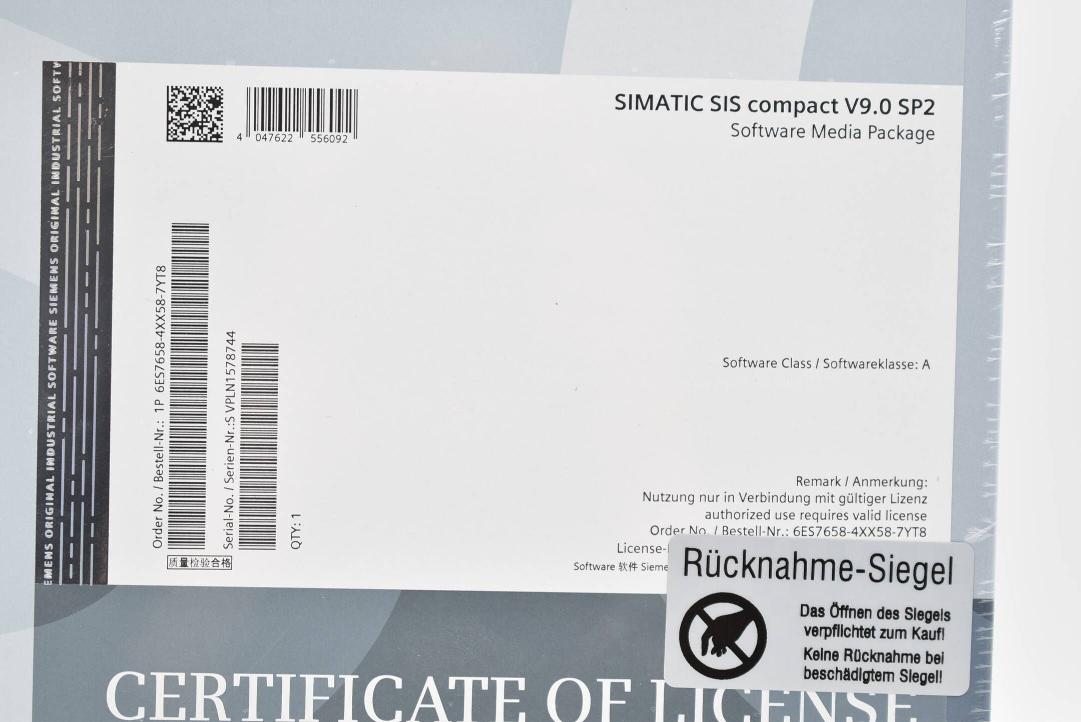 Siemens simatic SIS compact V9.0 SP2 Software Media Package 6ES7658-4XX58-7YT8