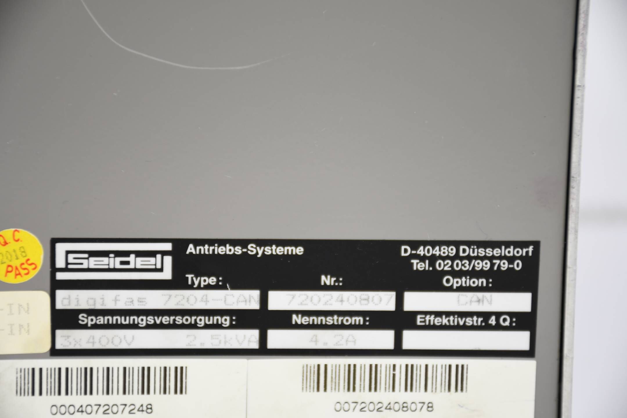 Kollmorgen Seidel digifas® 7204 Digitaler Servorverstärker 7204-CAN 720240807