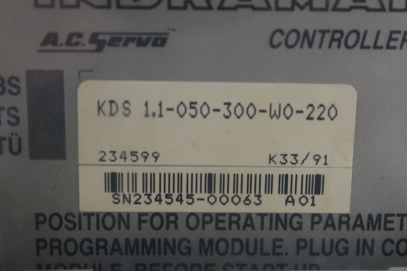 Indramat A.C. Servo Controller KDS 1.1-050-300-W0-220 + MOD3/1X094-006