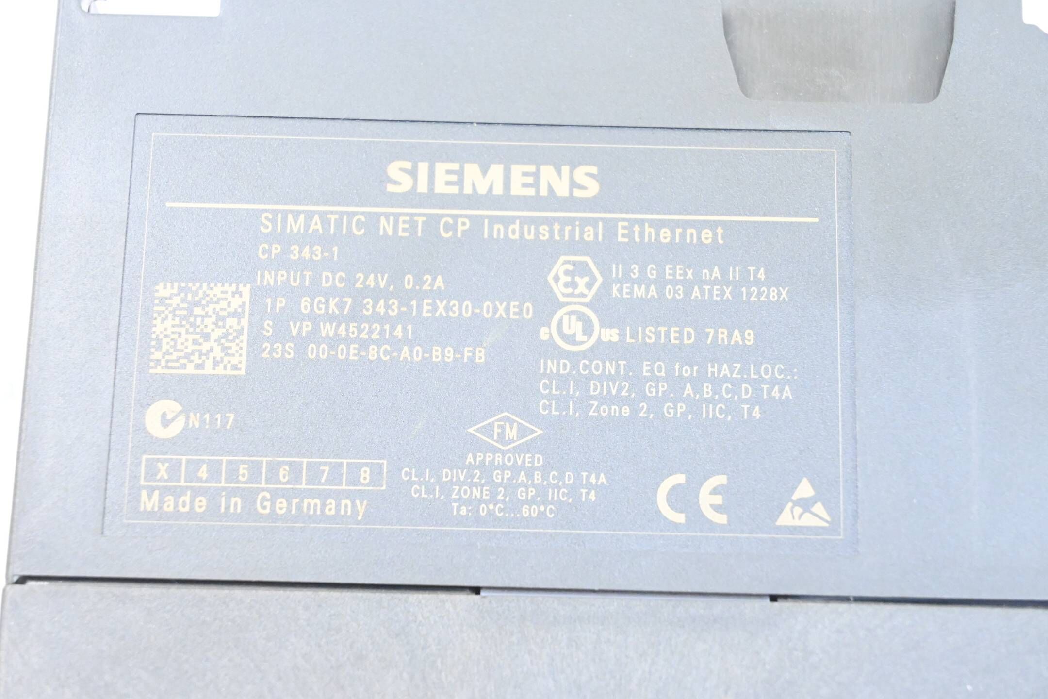 Siemens Simatic NET CP 6GK7343-1EX30-0XE0 ( 6GK7 343-1EX30-0XE0 ) E.3