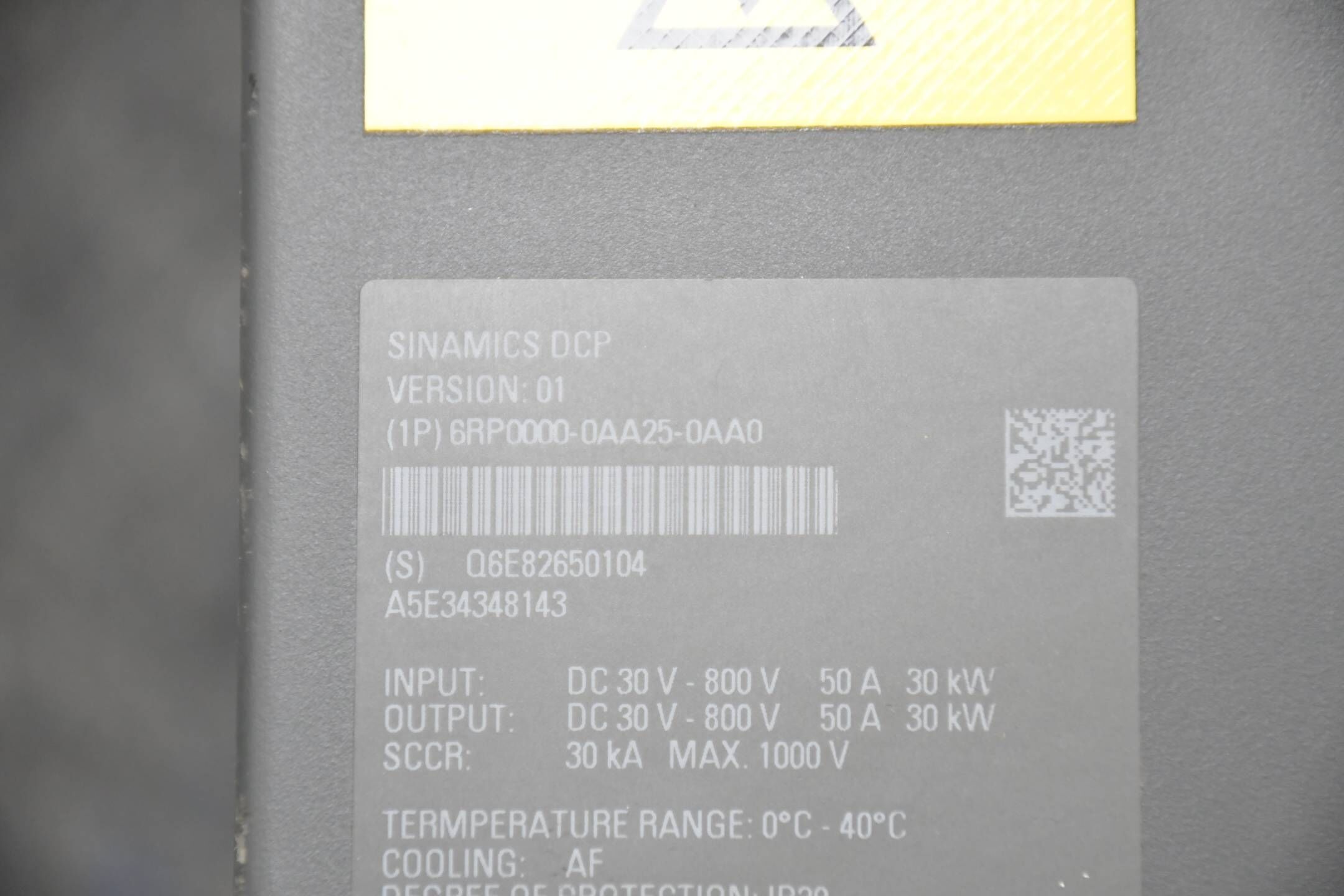 Siemens Sinamics DCP Compact DC-DC Converter 6RP0000-0AA25-0AA0 Version 01