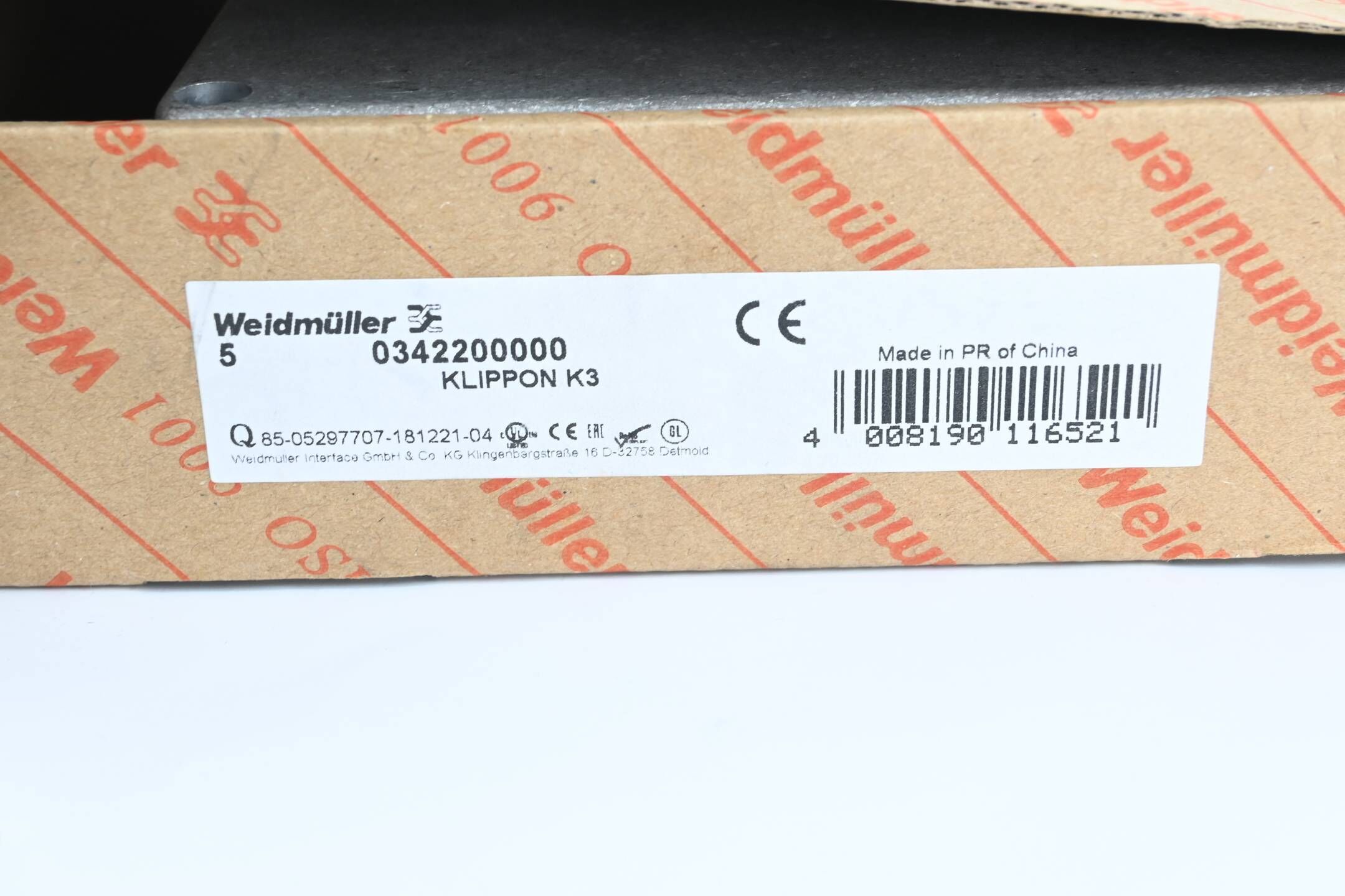 Weidmüller 4 Stück Klippon K3 Universalgehäuse 0342200000