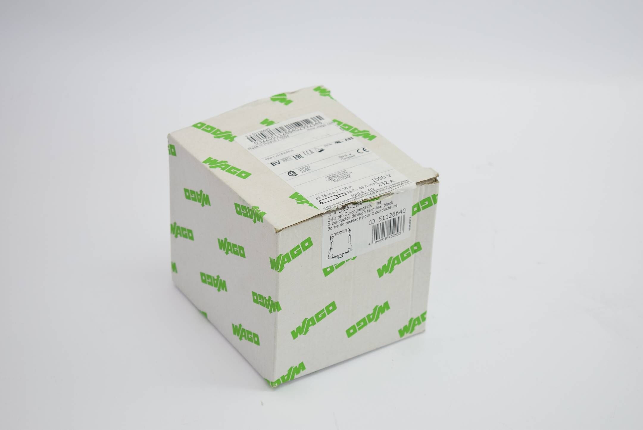 4x Wago 2-Leiter-Durchgangsklemme 285-194 ( 285194 )