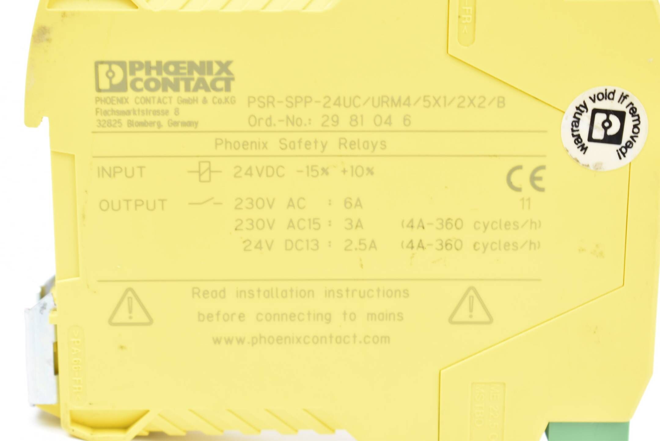 Phoenix Contact  Safety Relay PSR-SPP-24UC/URM4/5X1/2X2/B  ( 2981046 )