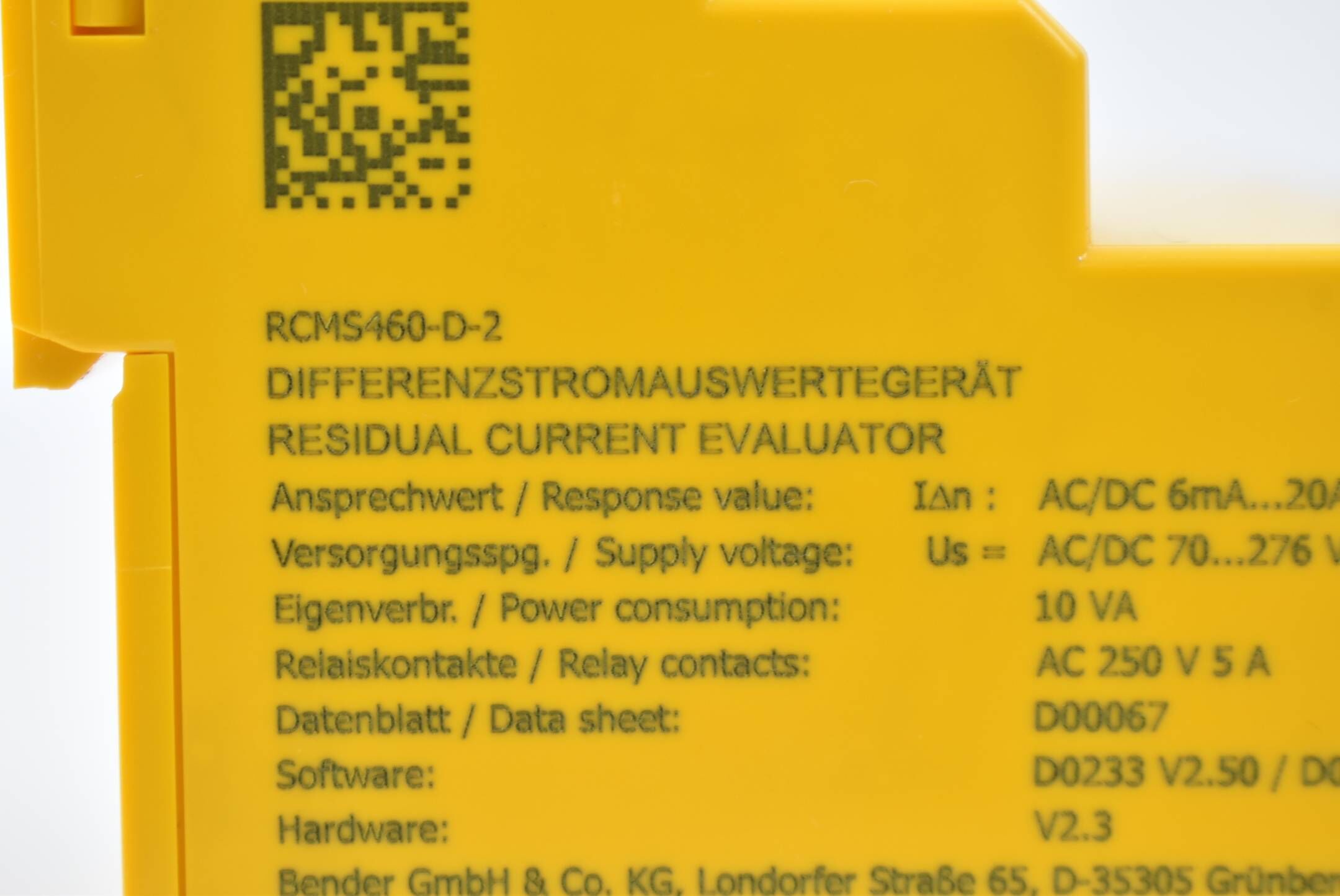 Bender RCMS460 Differenzstrom-Überwachungsgerät B94053002 ( RCMS460-D-2 )