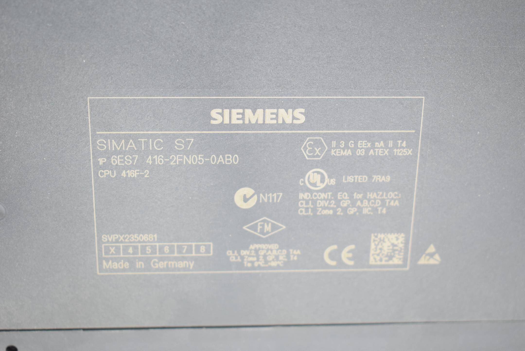 Siemens simatic S7 CPU 416F-2 6ES7 416-2FN05-0AB0 ( 6ES7416-2FN05-0AB0 ) E3