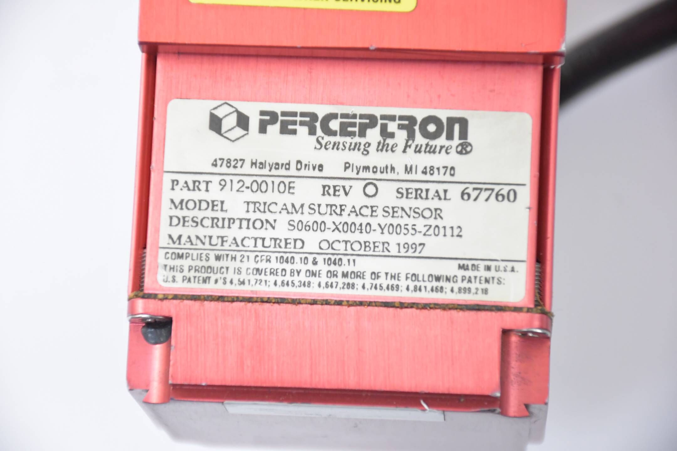 Perceptron Tricam Oberflächensensor 912-0010E ( S0600-X0040-Y0055-Z0112 )