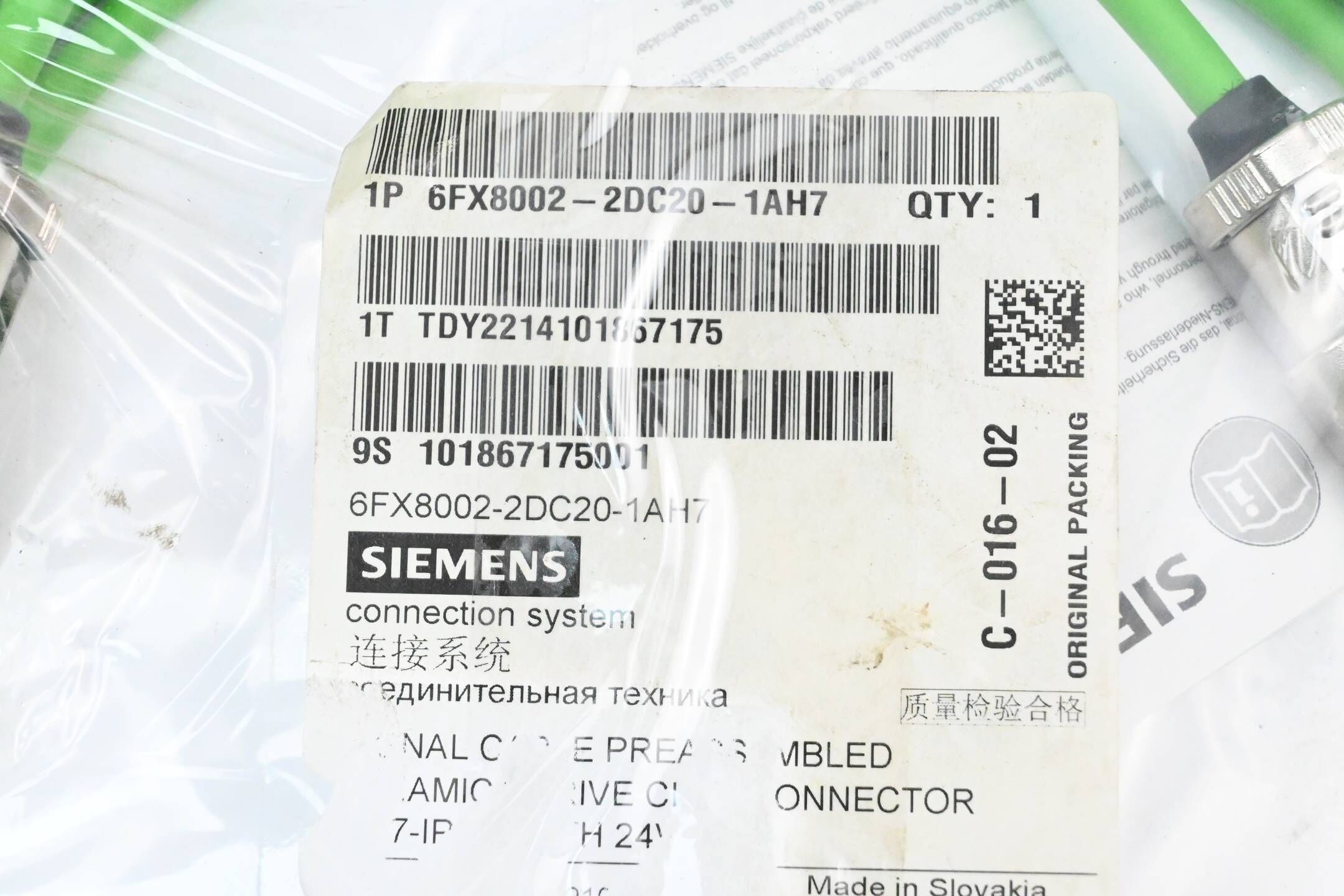 Siemens Signalleitung 6FX8002-2DC20-1AH7 ( 6FX8 002-2DC20-1AH7 ) 7,7m