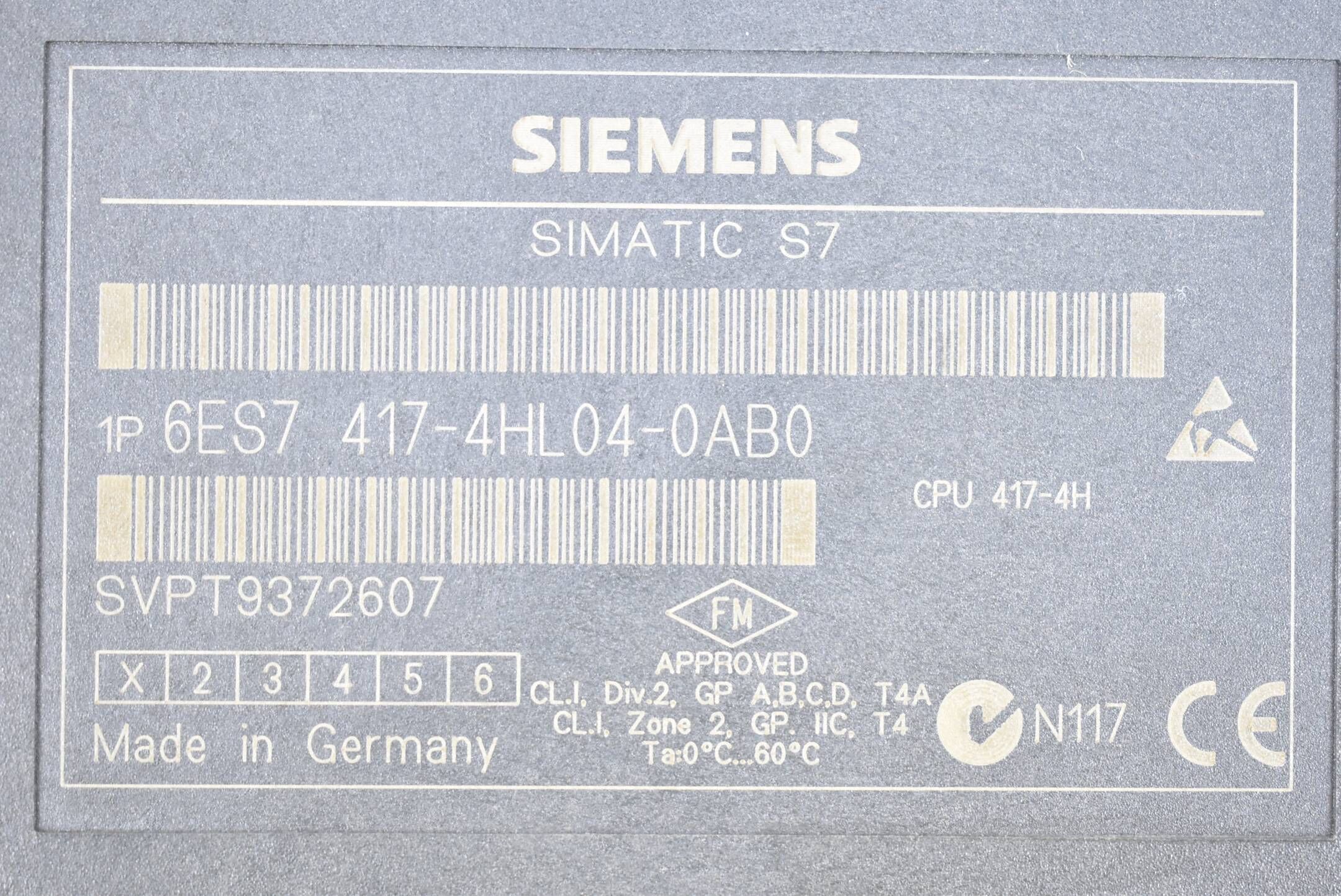 Siemens Simatic S7-400 CPU 417-4H 6ES7 417-4HL04-0AB0 ( 6ES7417-4HL04-0AB0 ) E01