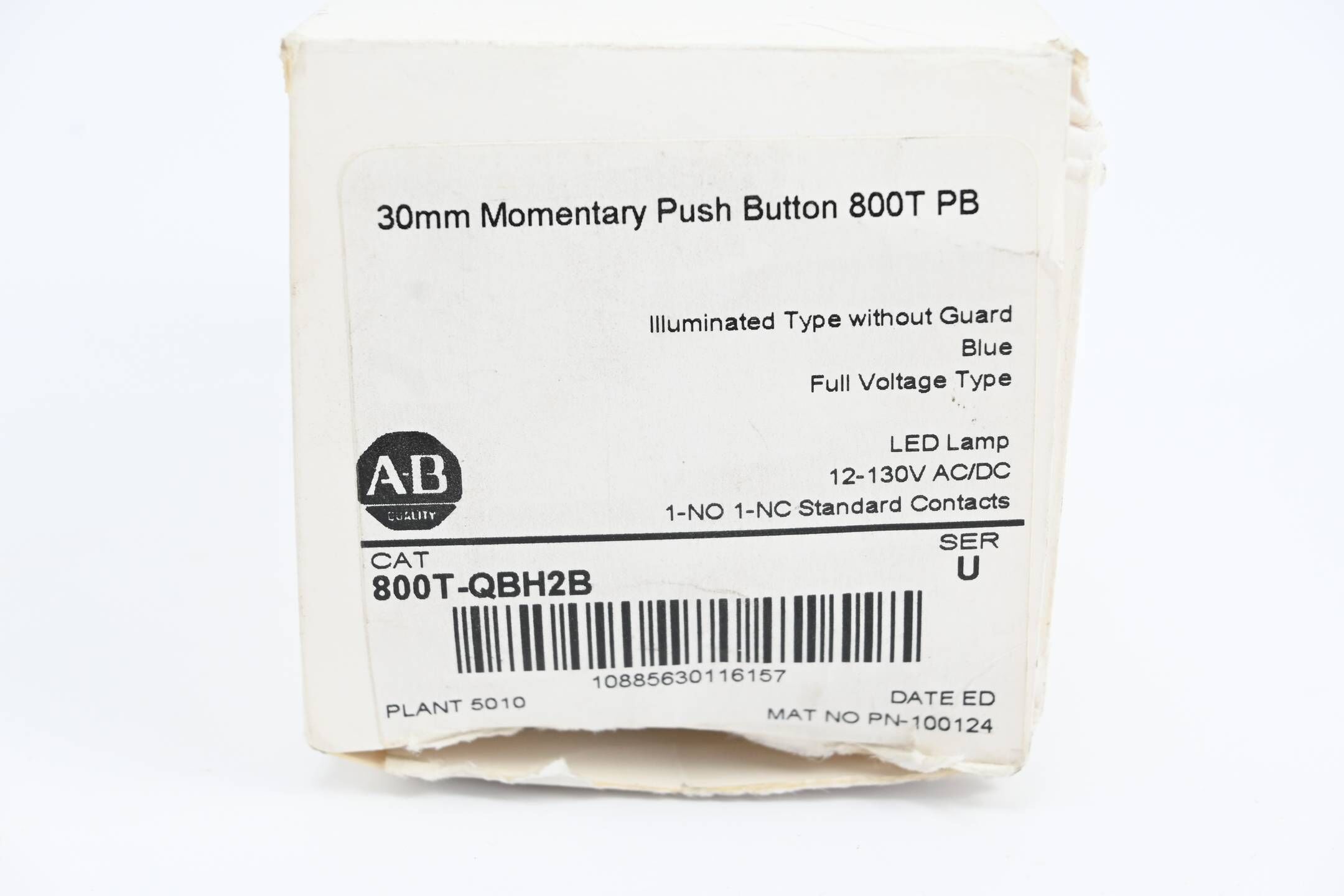 Allen Bradley 30mm Momentary Push Button 800T PB ( 800T-QBH2B )