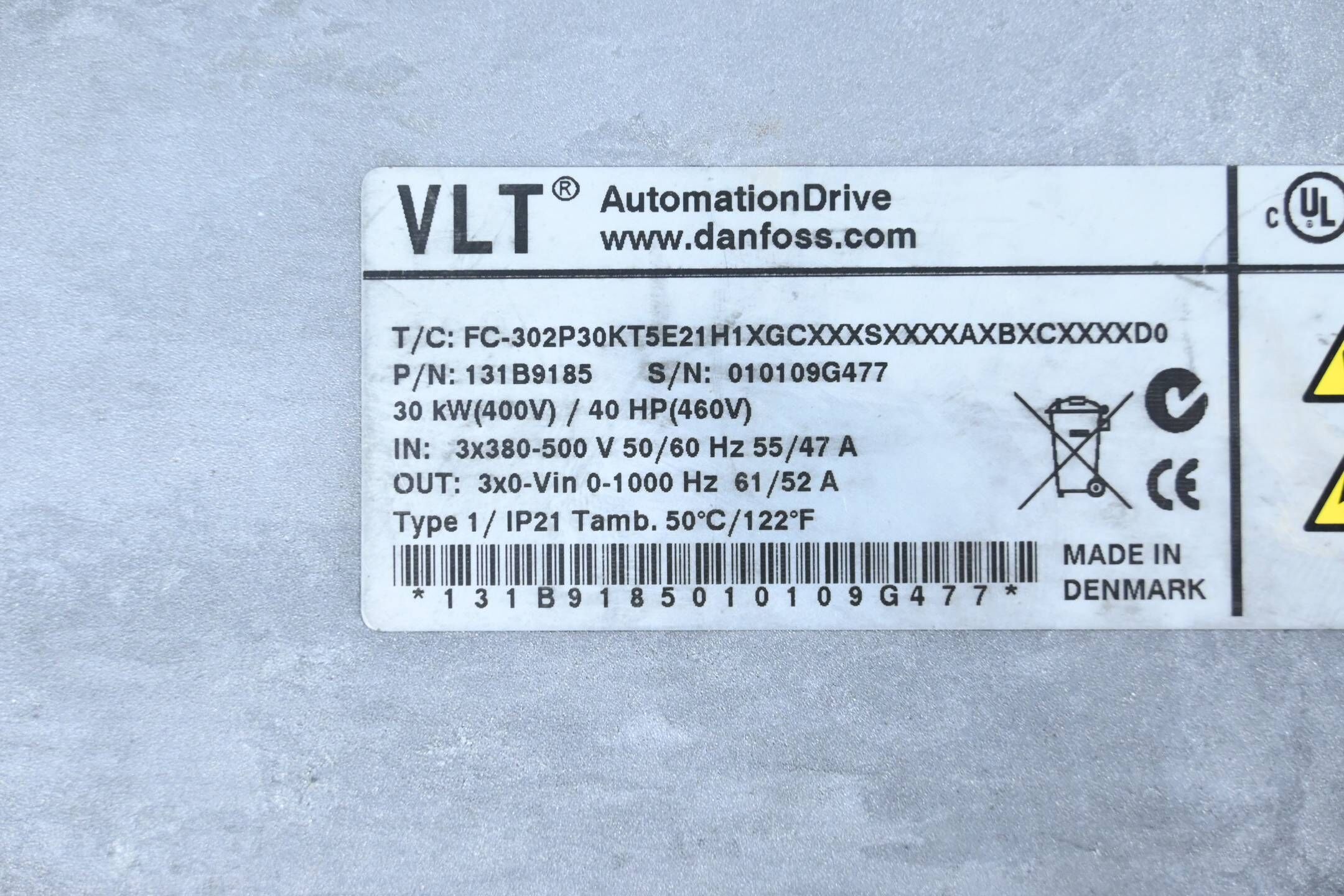 DEFEKT Danfoss Umrichter FC-302P30KT5E21H1XGCXXXSXXXXAXBXCXXXXD0 ( 131B9185 )