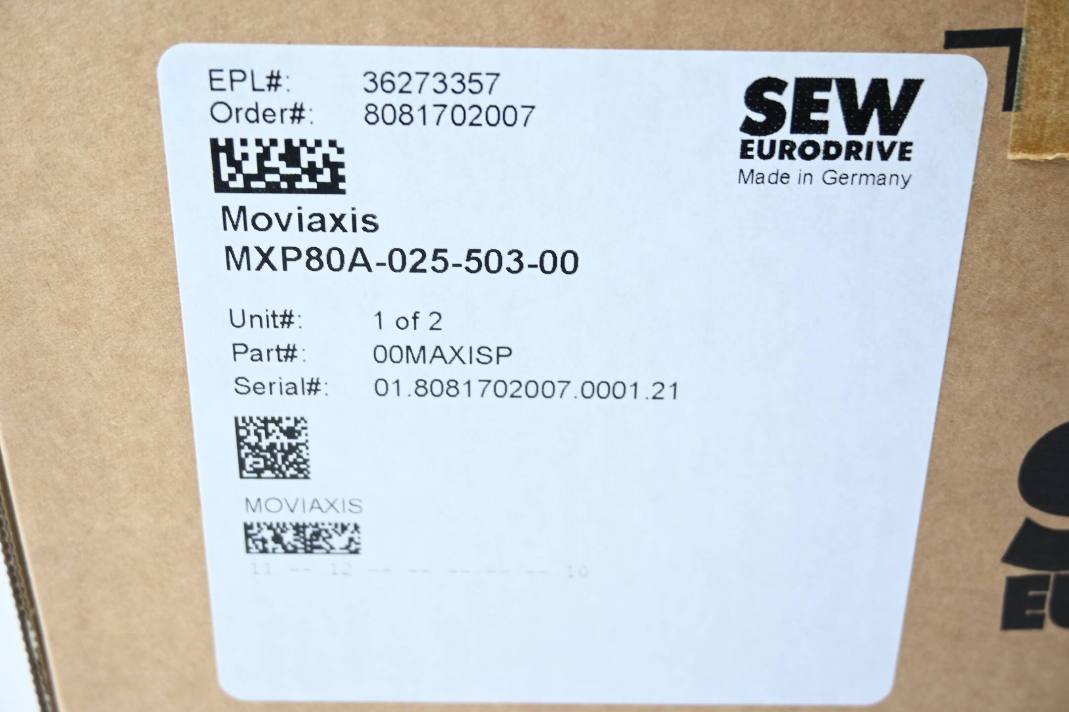 SEW-Eurodrive Moviaxis Versorgungsmodul MXP80A-025-503-00 