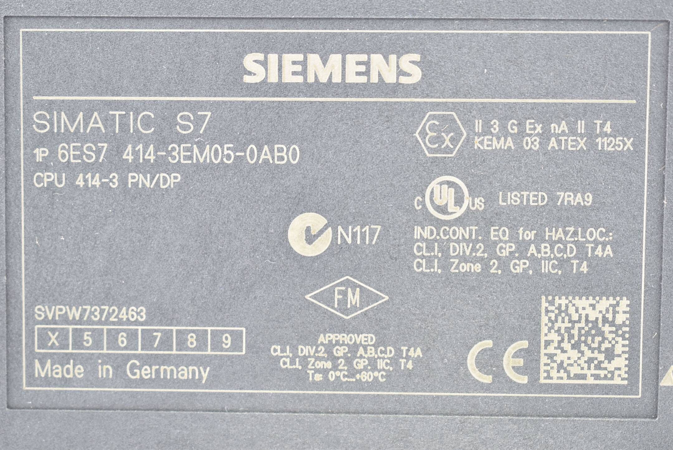 Siemens simatic S7-400 CPU 414-3 6ES7 414-3EM05-0AB0 ( 6ES7414-3EM05-0AB0 ) E4