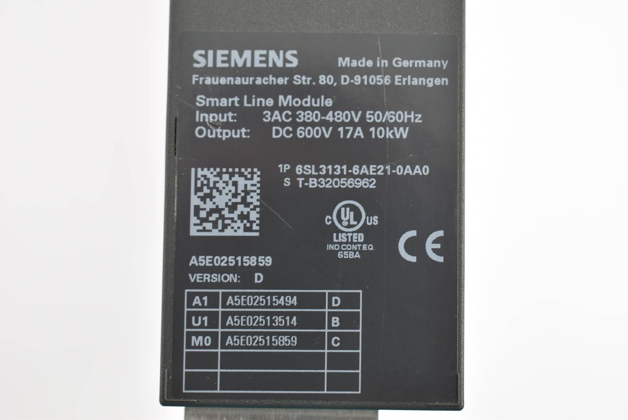 Siemens sinamics S120 Smart Line 6SL3131-6AE21-0AA0 ( 6SL3 131-6AE21-0AA0 ) D