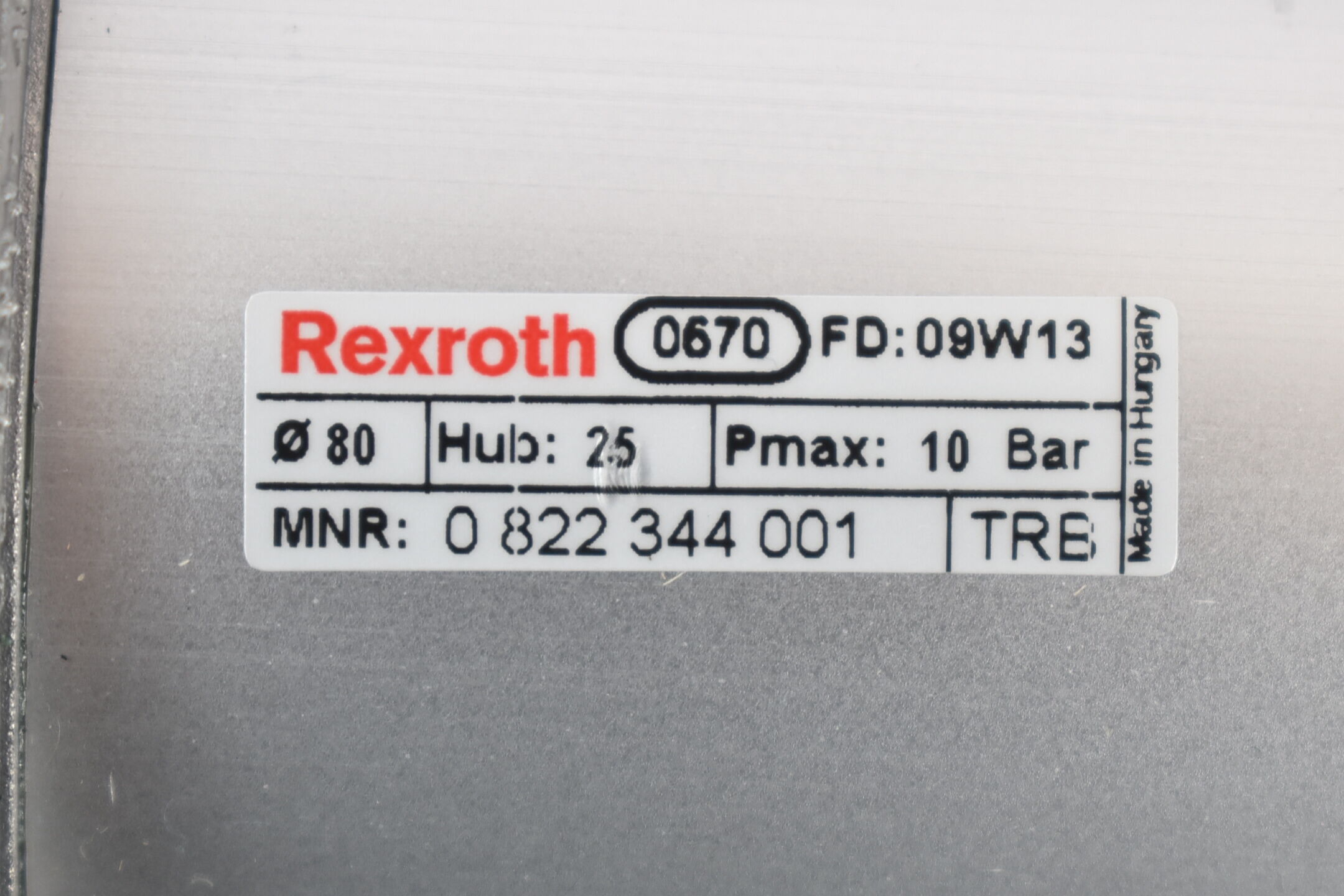 Rexroth Pneumatikzylinder 0 822 344 001 ( 0822344001 ) max. 10 bar