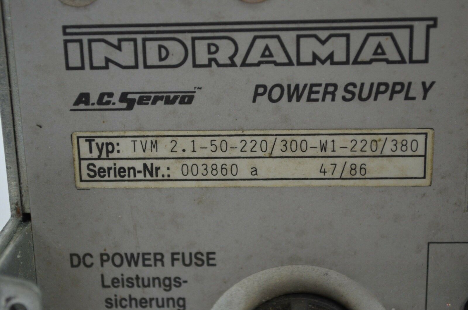Indramat A.C. Servo Power Supply TVM 2.1-50-220/300-W1-220/380
