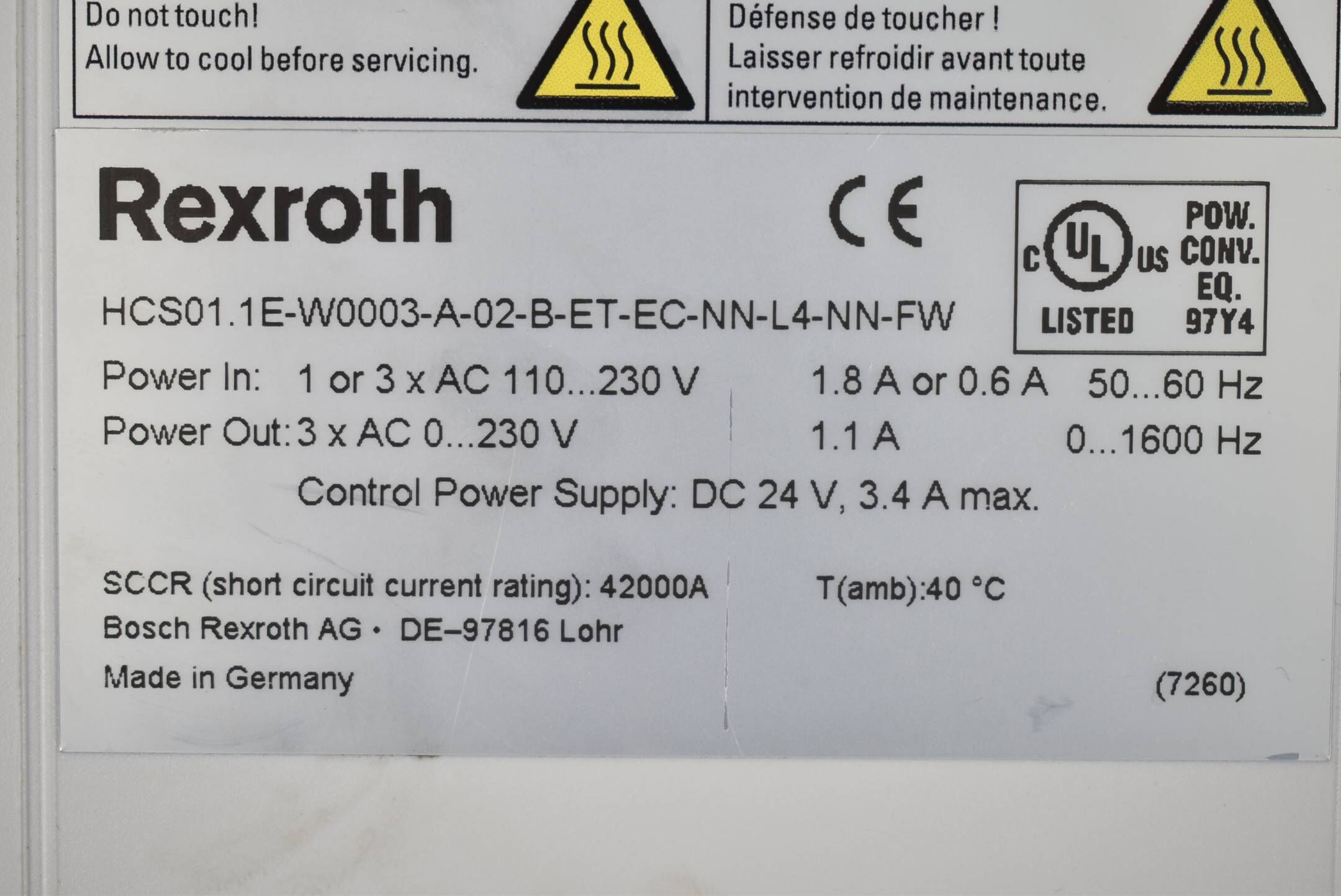 Rexroth HCS01.1E-W0003-A-02-B-ET-EC-NN-L4-NN-FW ( R911331614 )